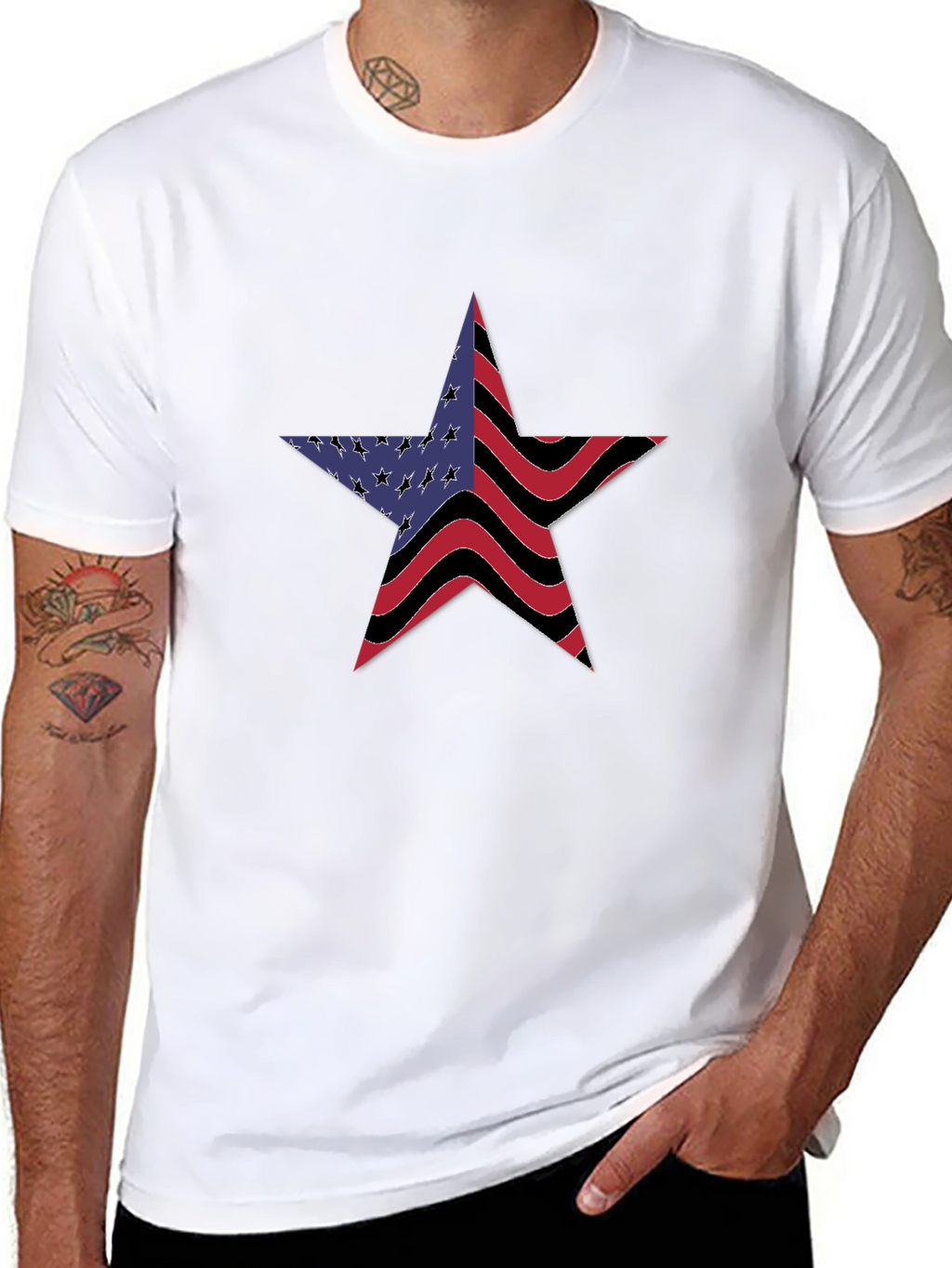 American Flag Star Graphic T-Shirt