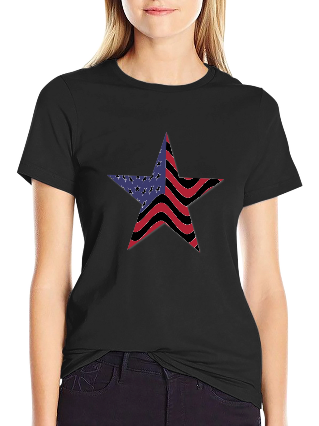 American Flag Star Graphic T-Shirt