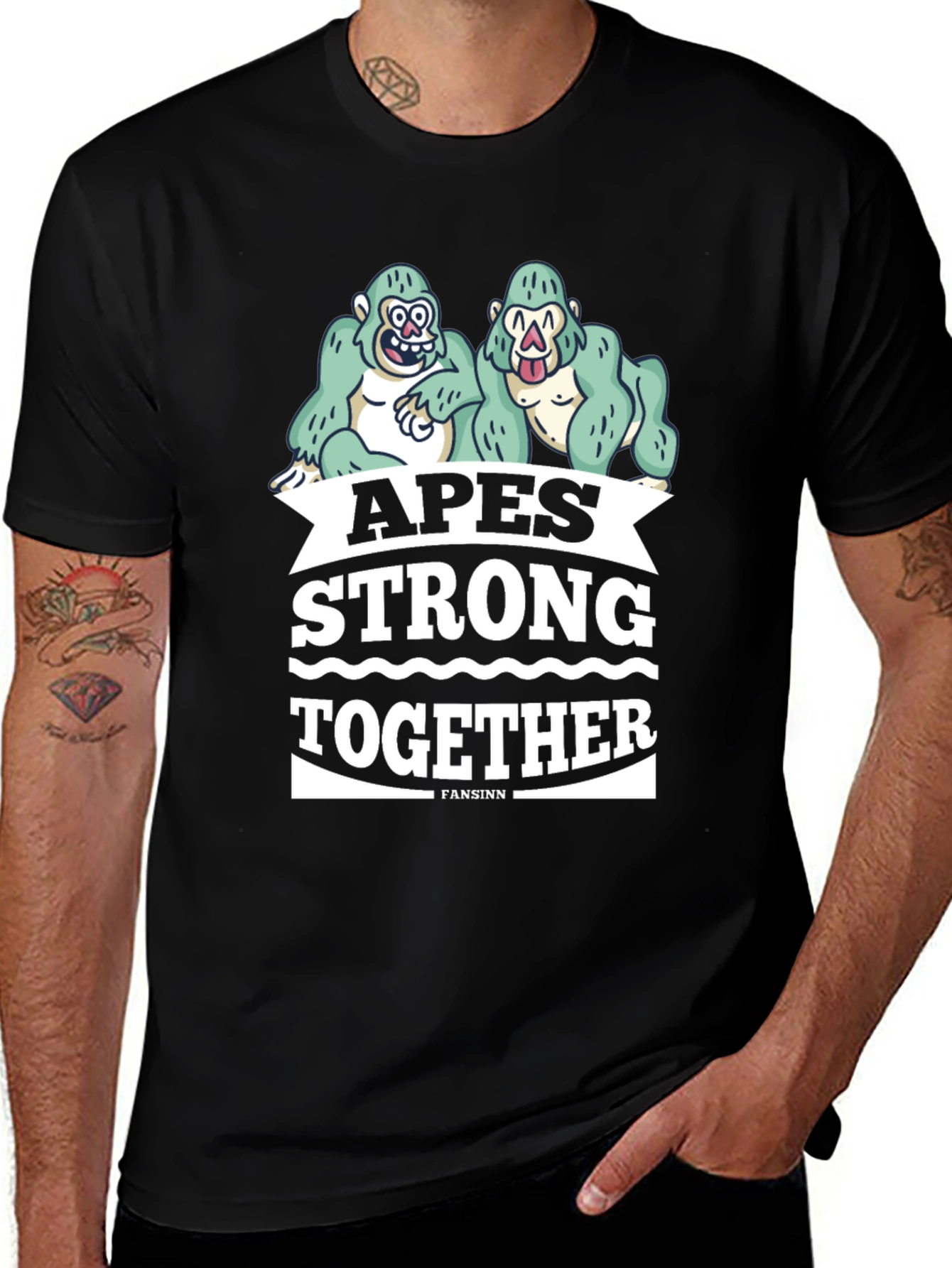 Apes Strong Together Graphic Tee - Black