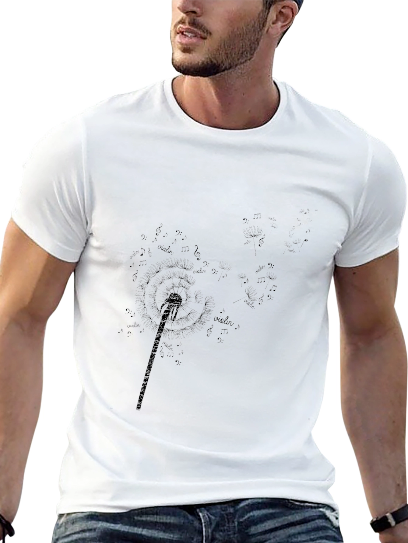 Violin Music Black Graphic Tee