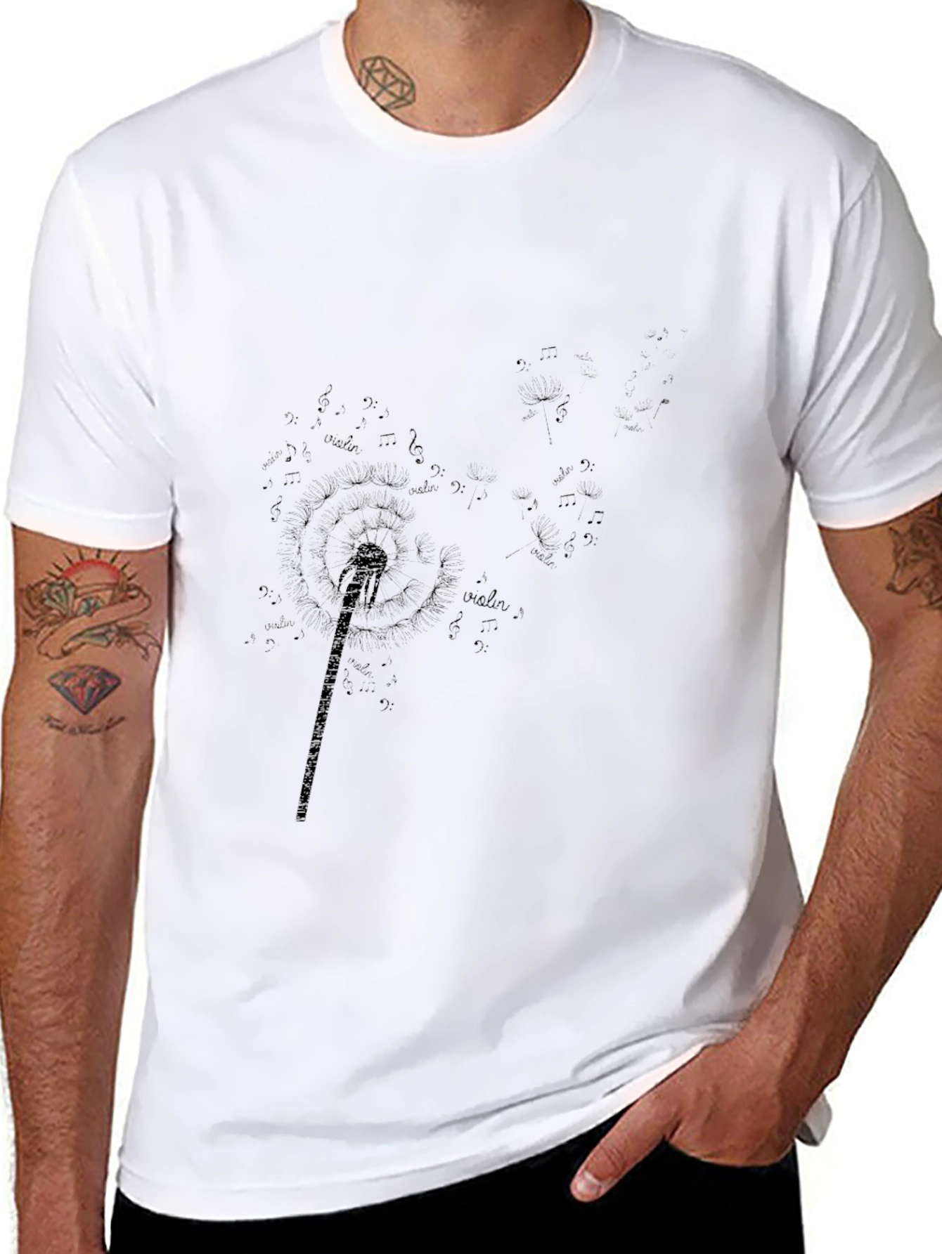 Violin Music Black Graphic Tee