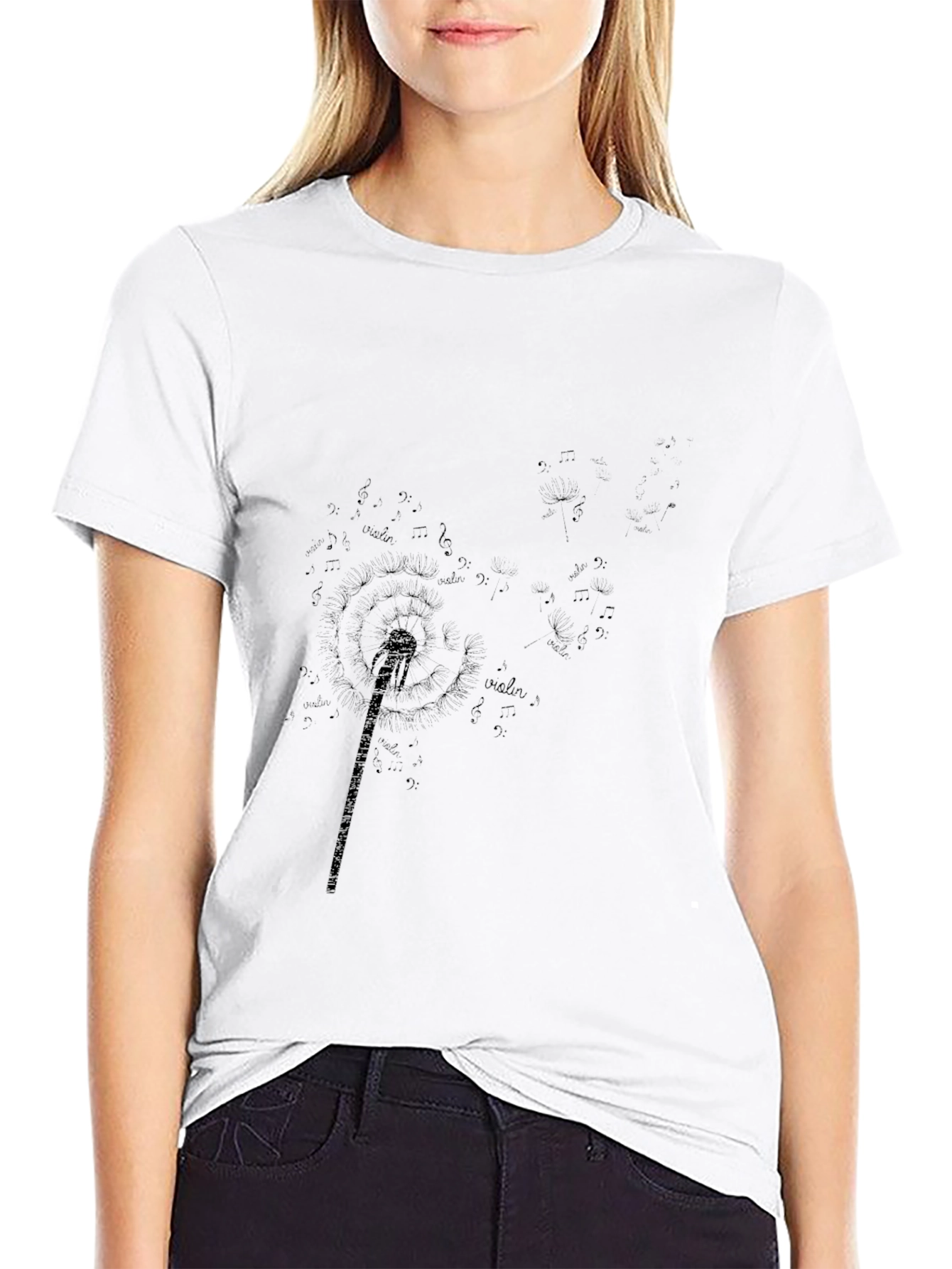 Violin Music Black Graphic Tee