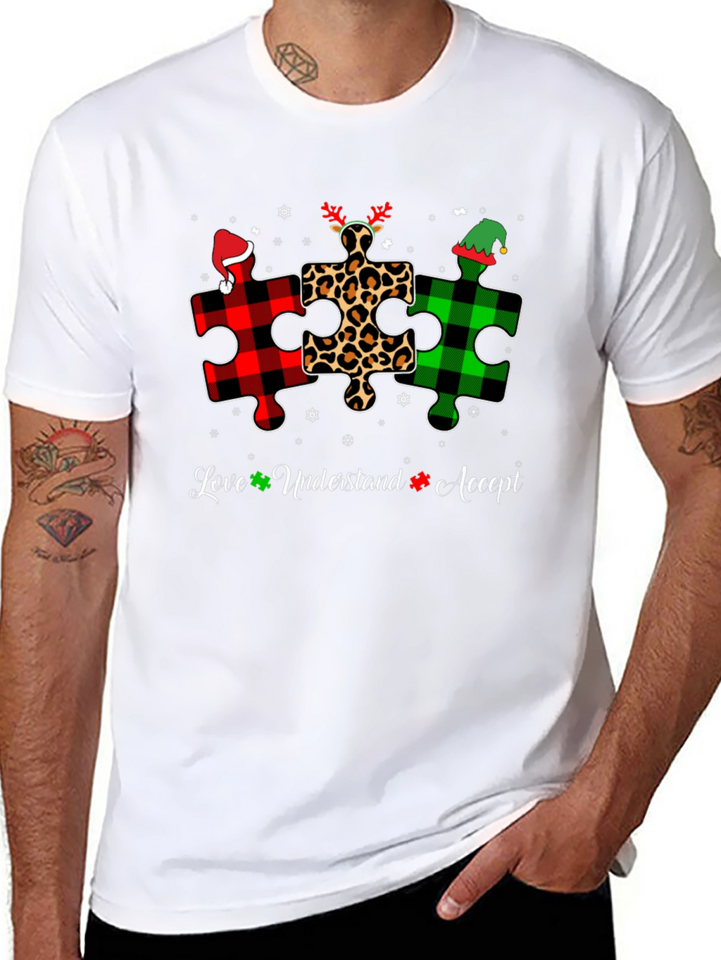 Autism Awareness Christmas Puzzle T-Shirt