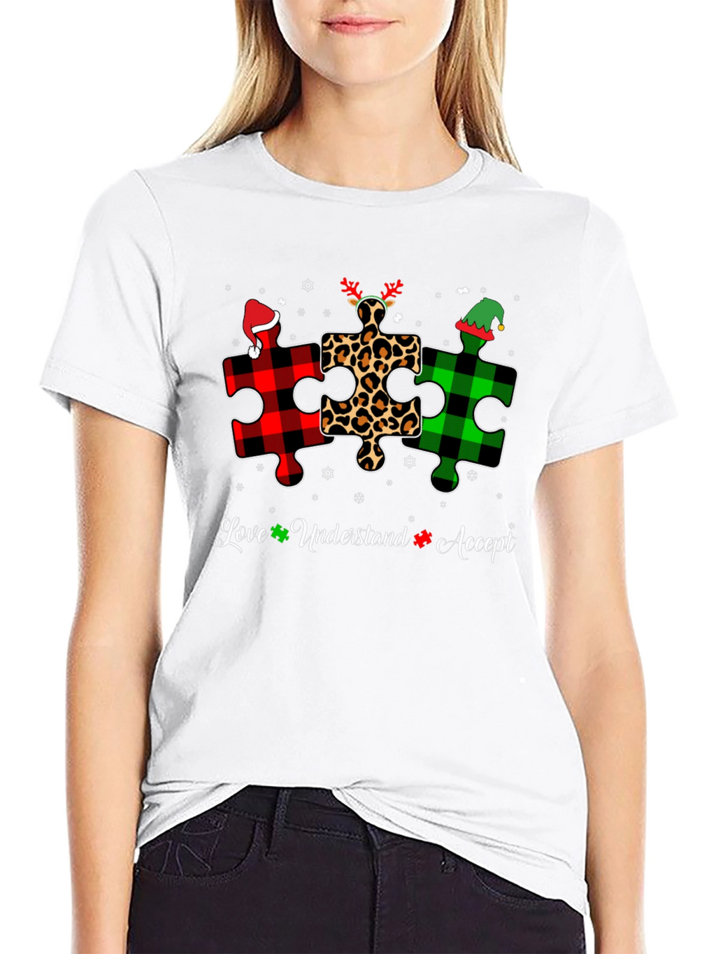 Autism Awareness Christmas Puzzle T-Shirt
