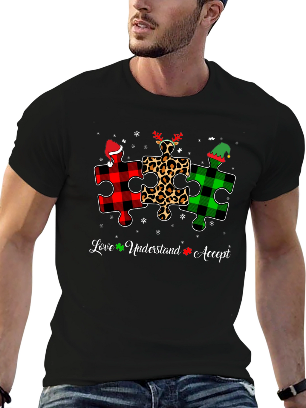 Autism Awareness Christmas Puzzle T-Shirt