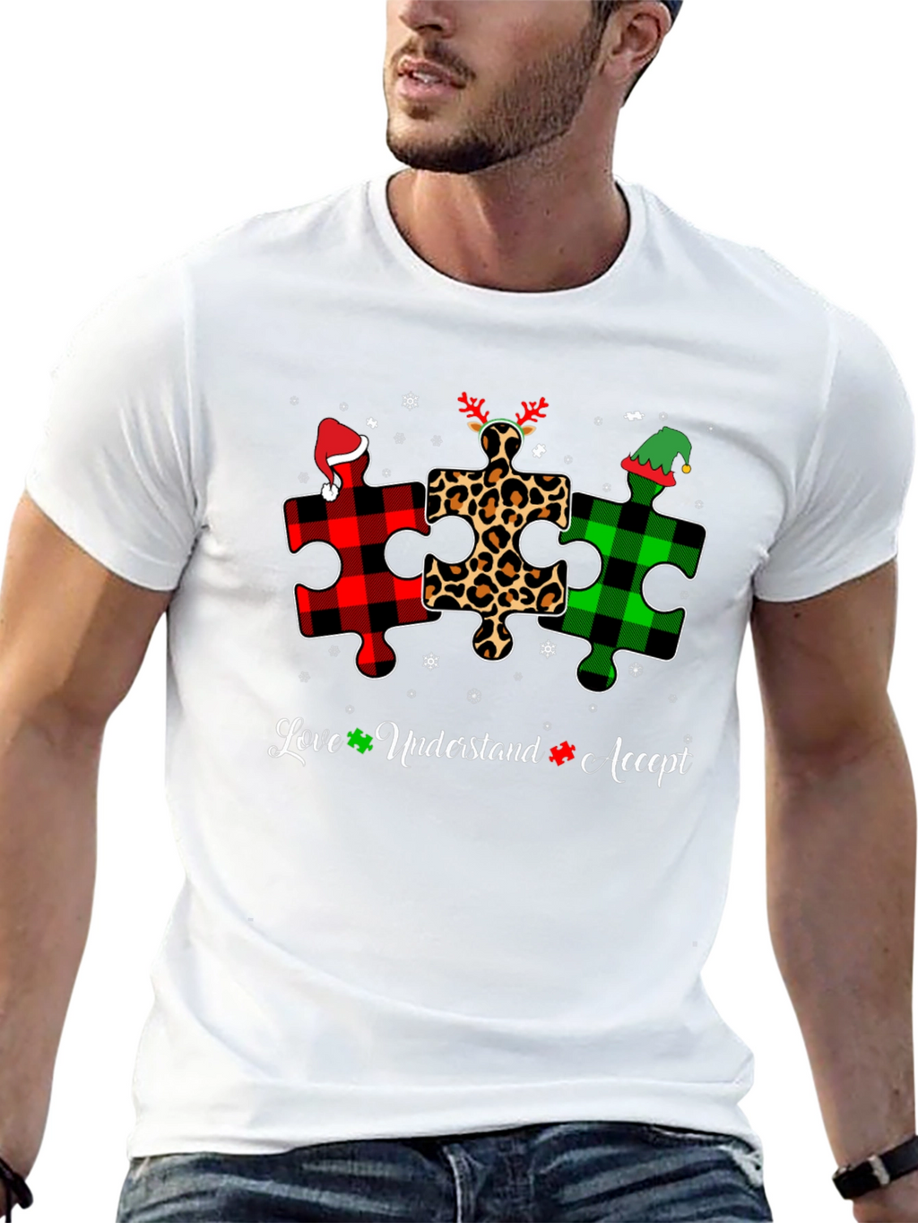 Autism Awareness Christmas Puzzle T-Shirt