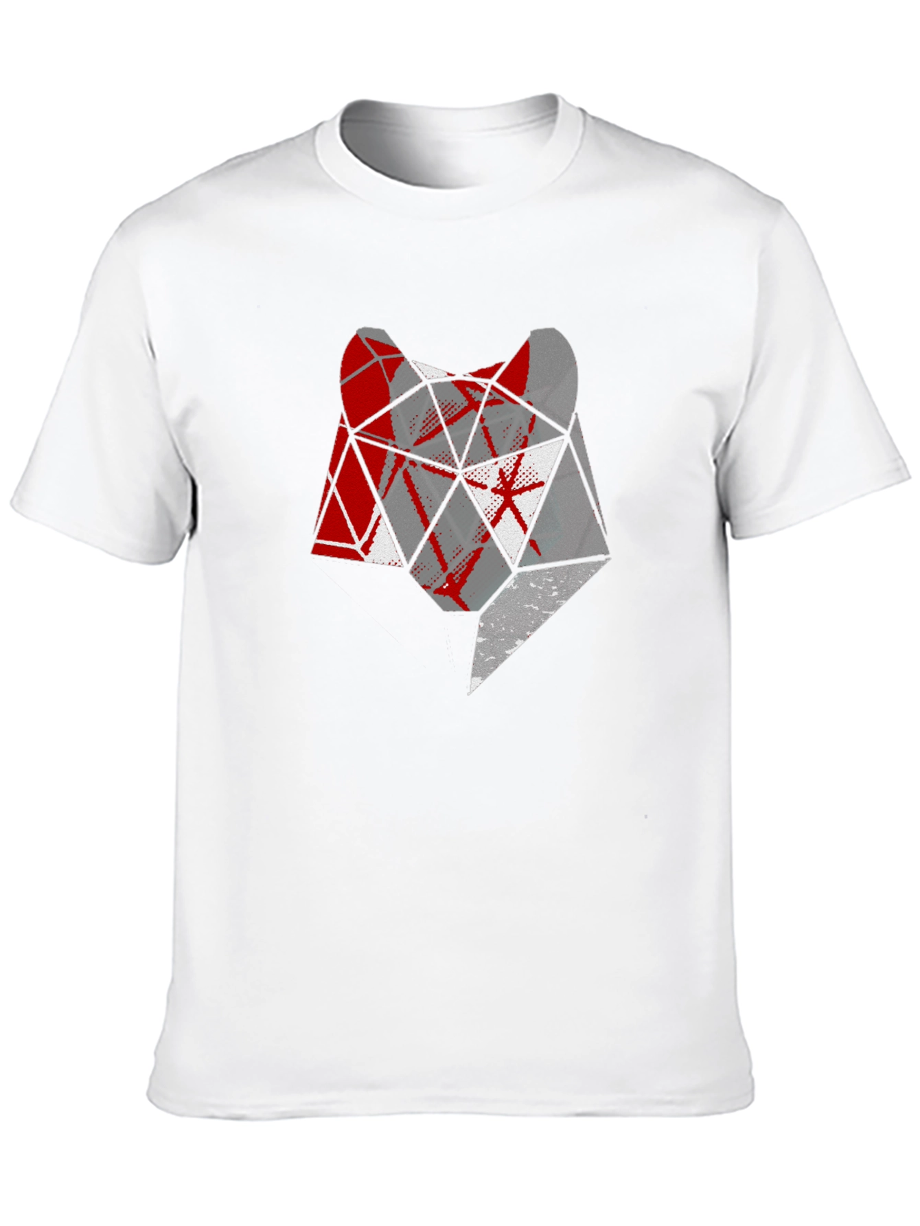 Geometric Wolf Head Graphic Tee