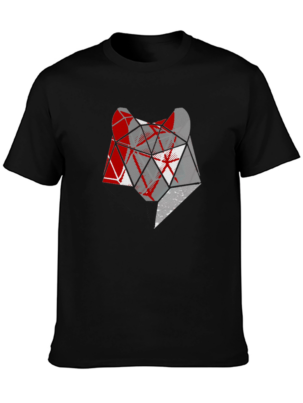 Geometric Wolf Head Graphic Tee