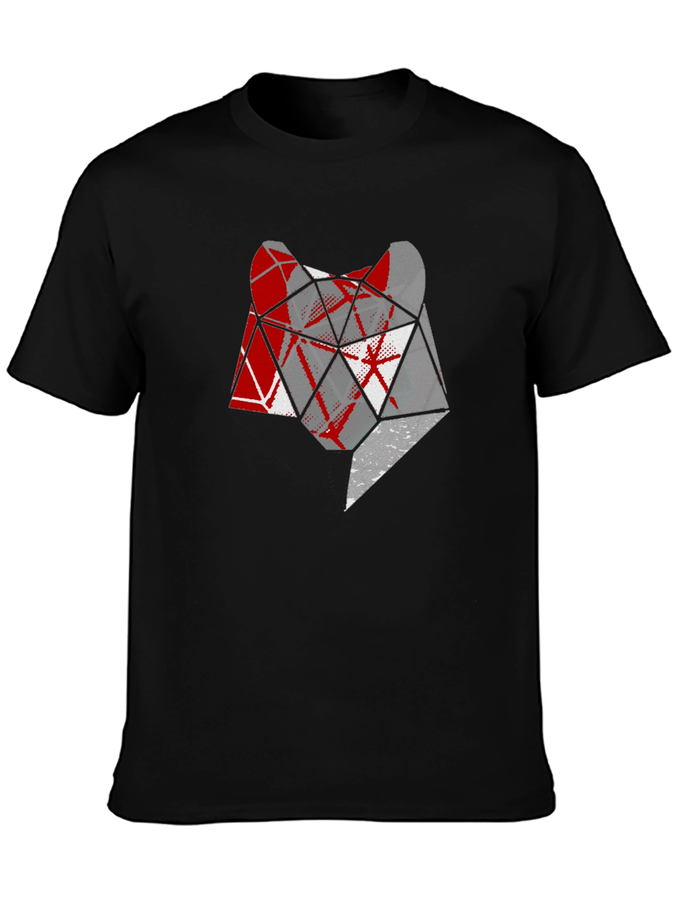 Geometric Wolf Head Graphic Tee