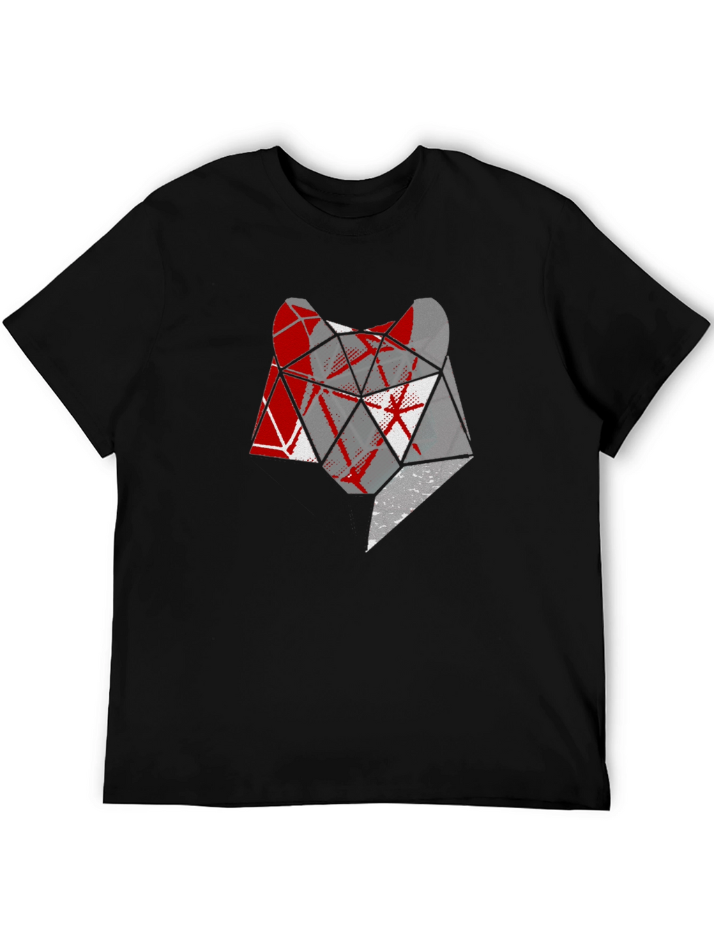 Geometric Wolf Head Graphic Tee