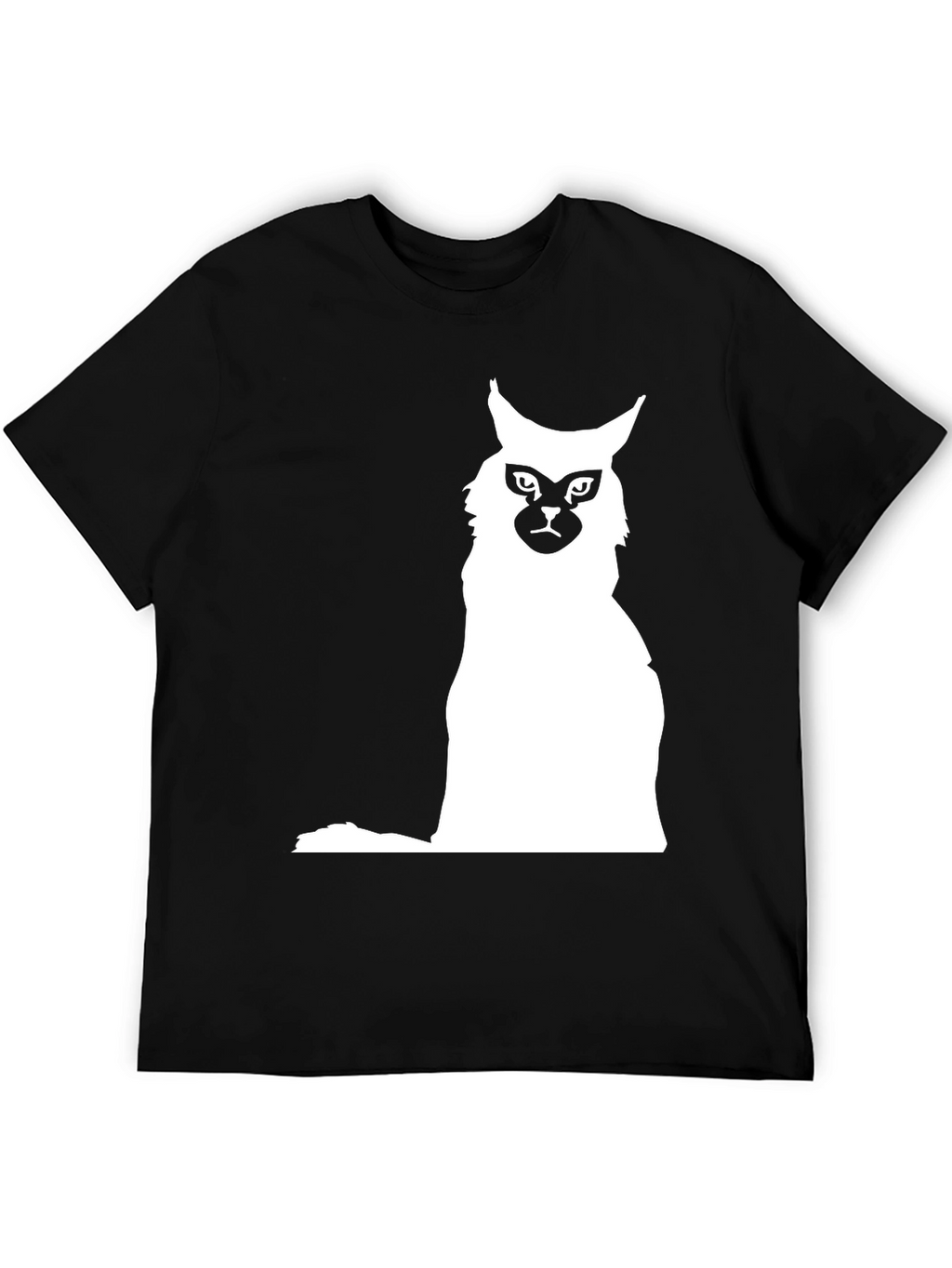 Cat Silhouette Graphic Black T-Shirt
