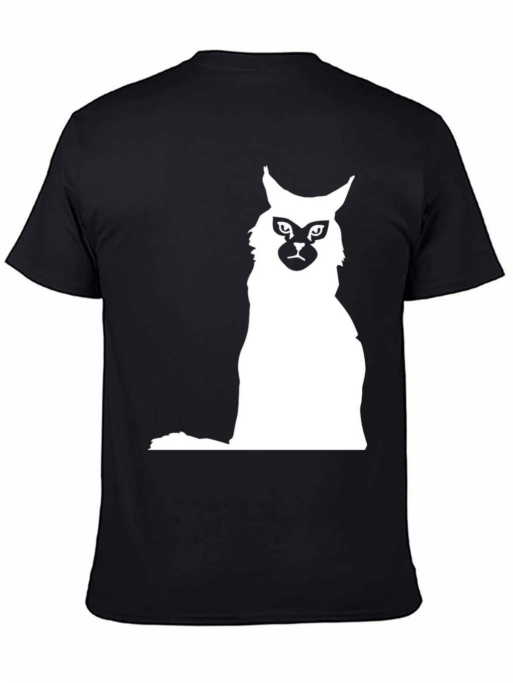 Cat Silhouette Graphic Black T-Shirt