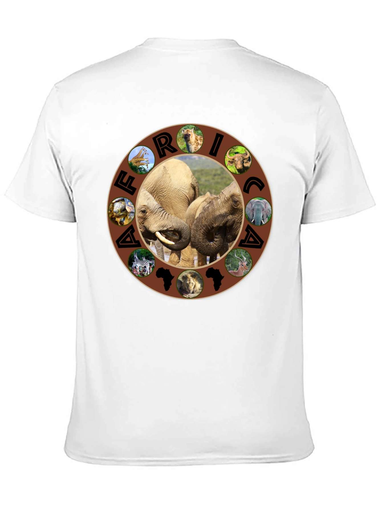 Africa Wildlife Graphic Tee - Mens Black T-Shirt