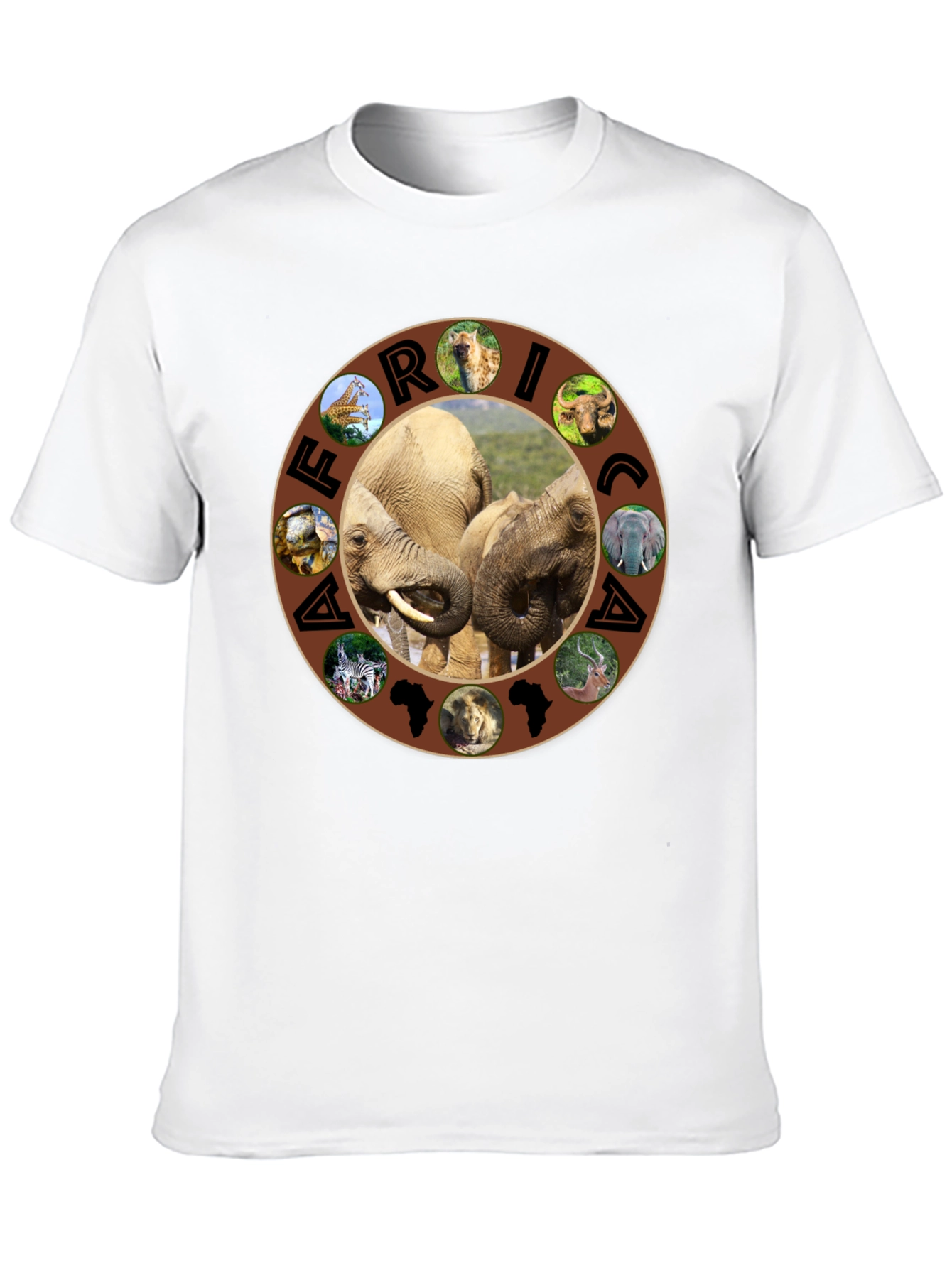 Africa Wildlife Graphic Tee - Mens Black T-Shirt