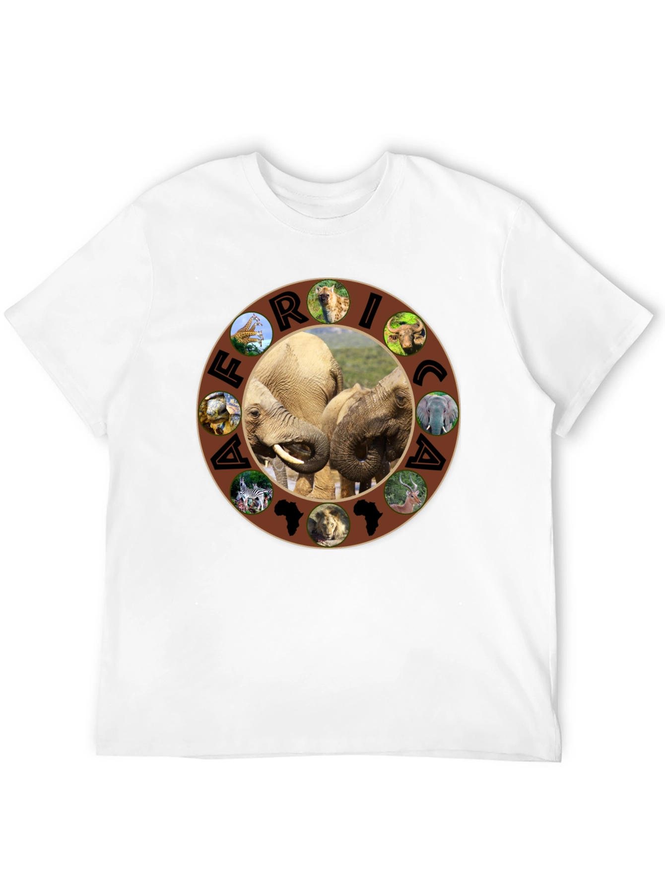 Africa Wildlife Graphic Tee - Mens Black T-Shirt