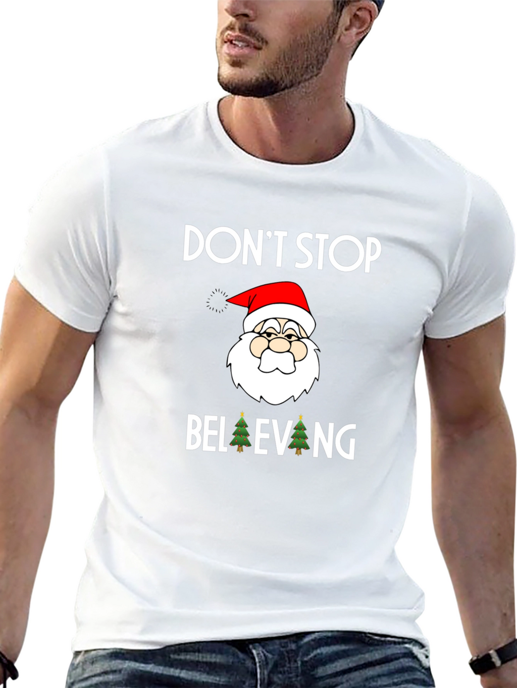 Dont Stop Believing Santa Graphic Tee