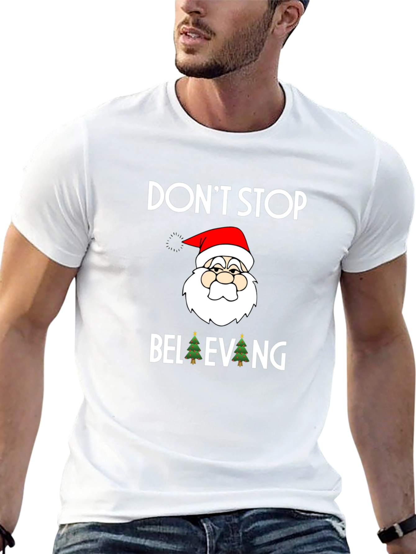 Dont Stop Believing Santa Graphic Tee