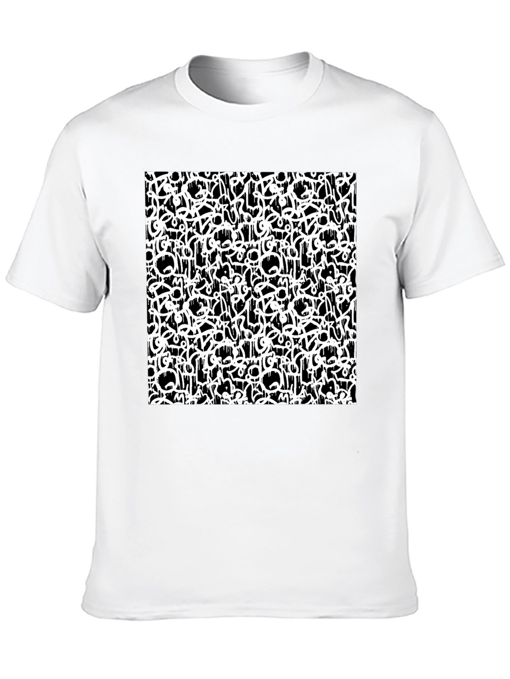 Abstract Graffiti Print Black T-Shirt