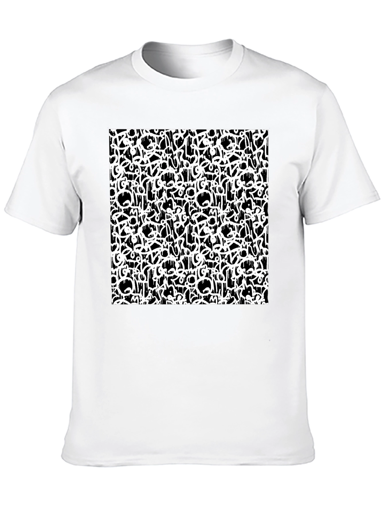 Abstract Graffiti Print Black T-Shirt
