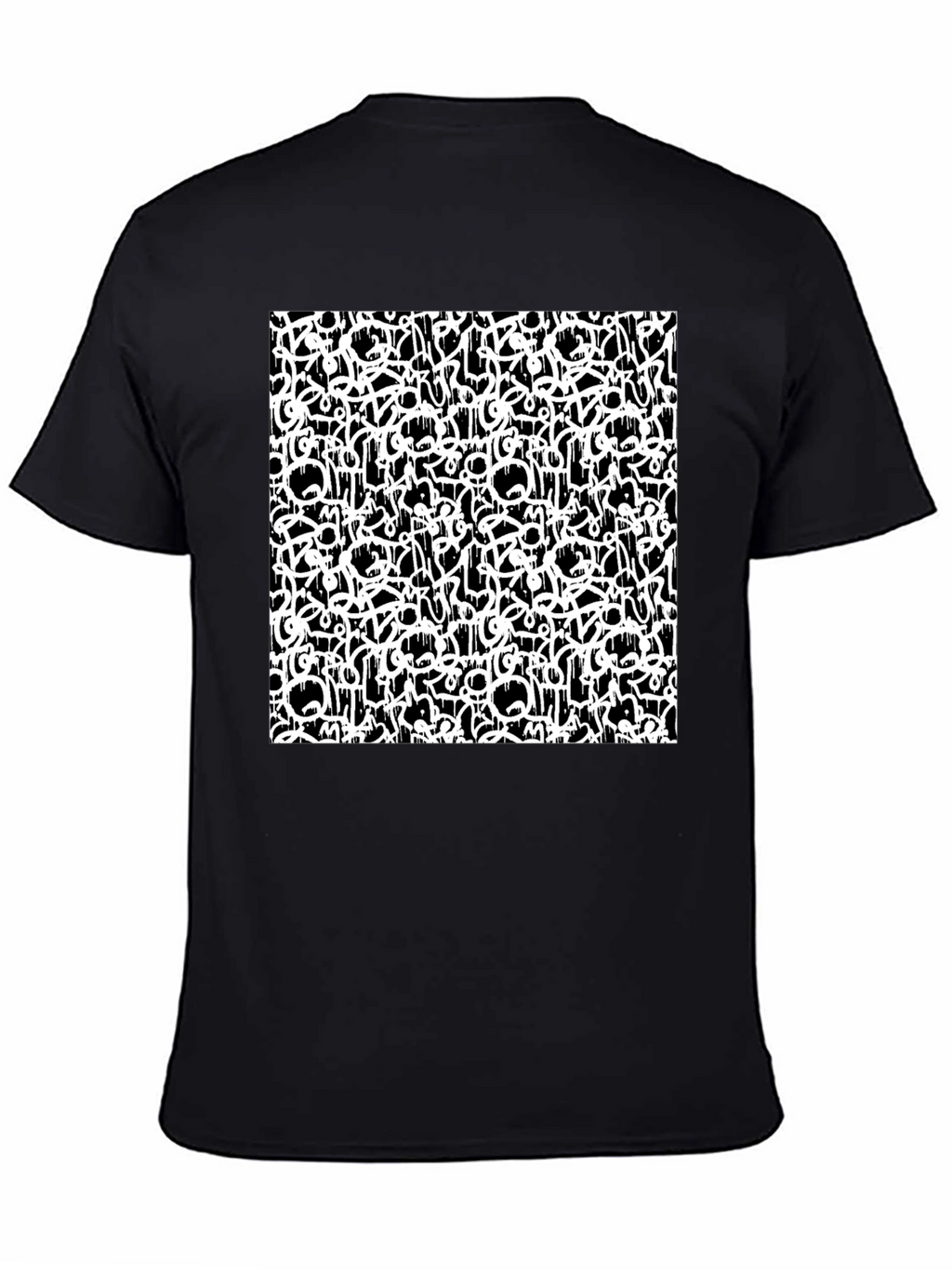 Abstract Graffiti Print Black T-Shirt