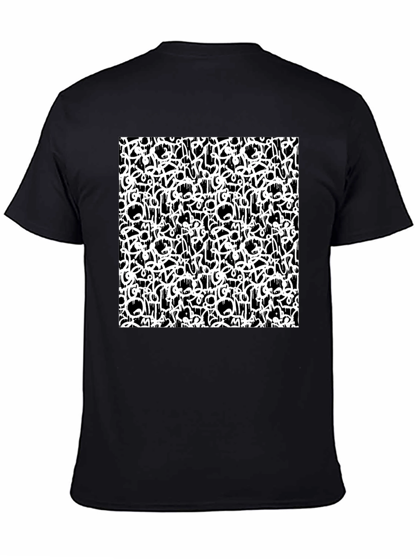 Abstract Graffiti Print Black T-Shirt