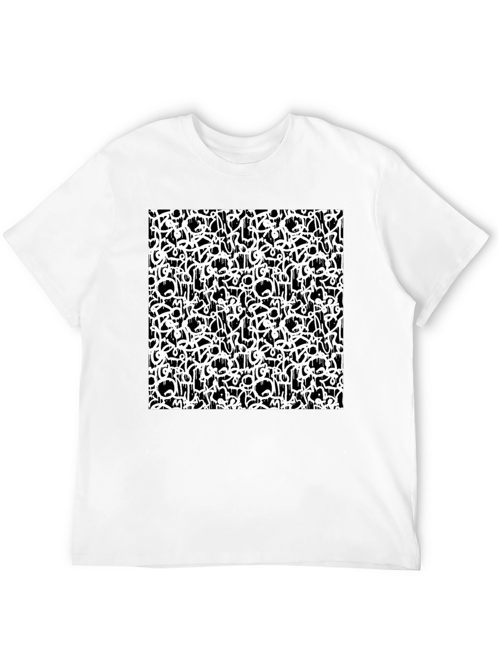 Abstract Graffiti Print Black T-Shirt