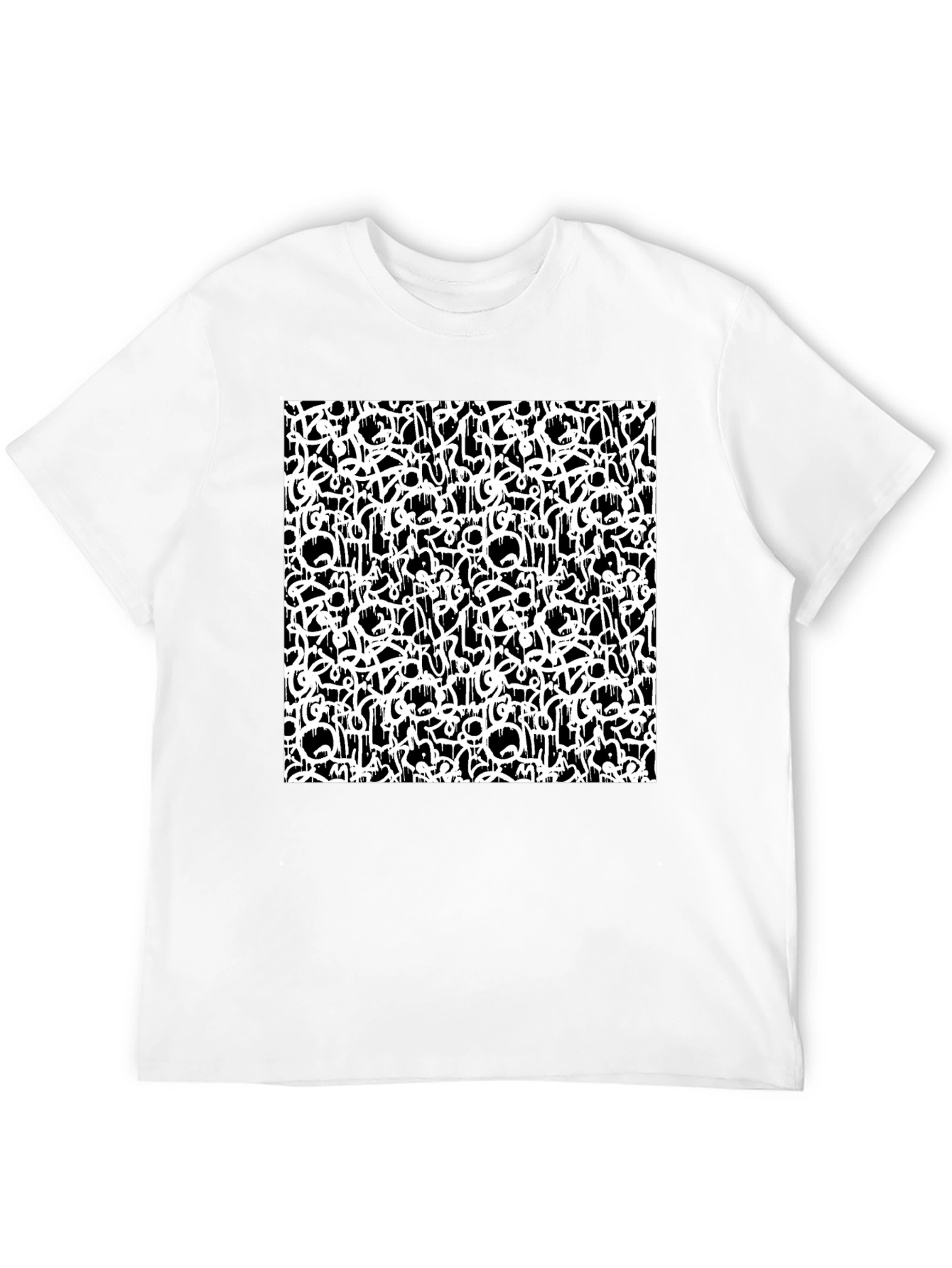 Abstract Graffiti Print Black T-Shirt