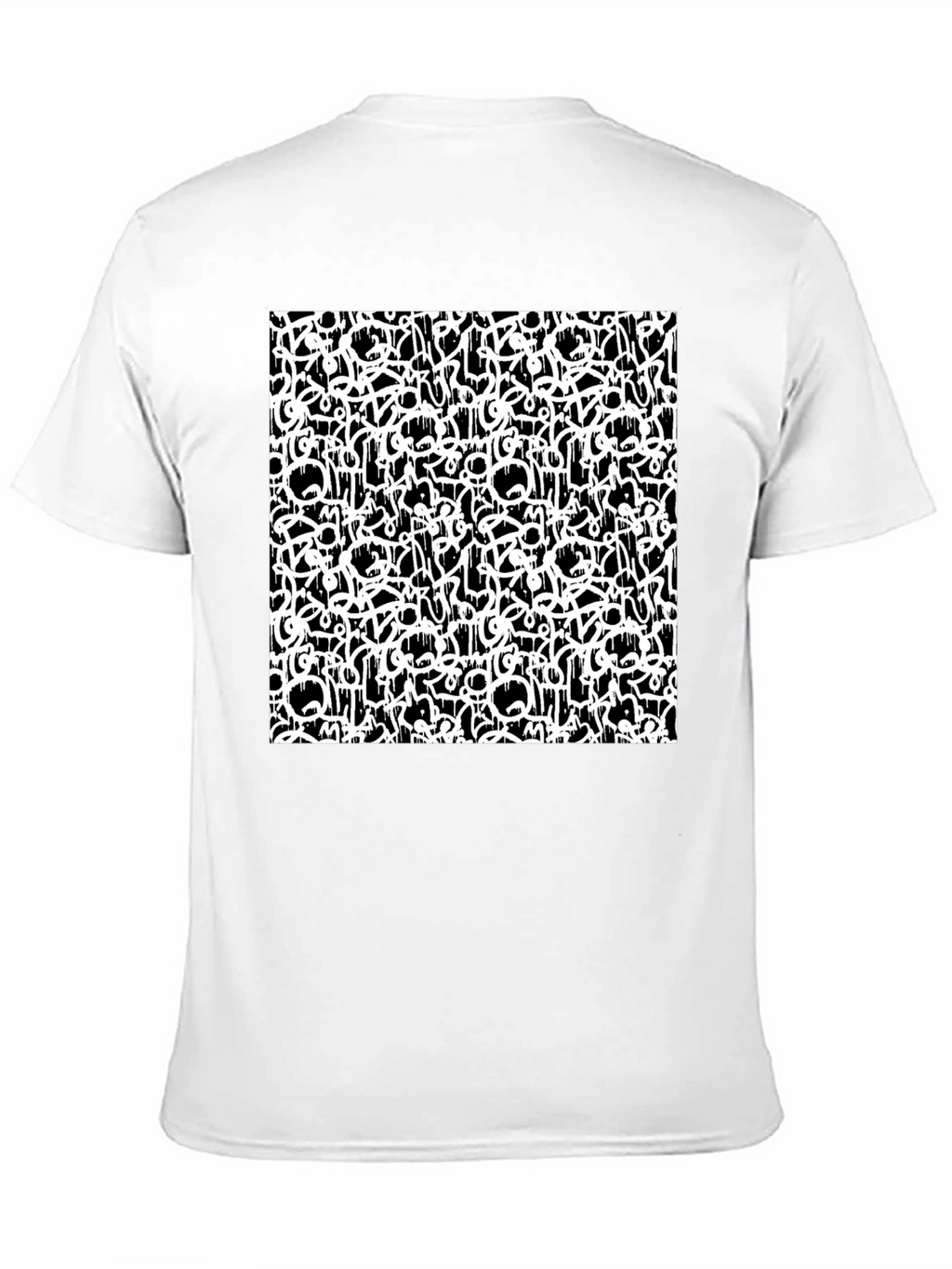 Abstract Graffiti Print Black T-Shirt