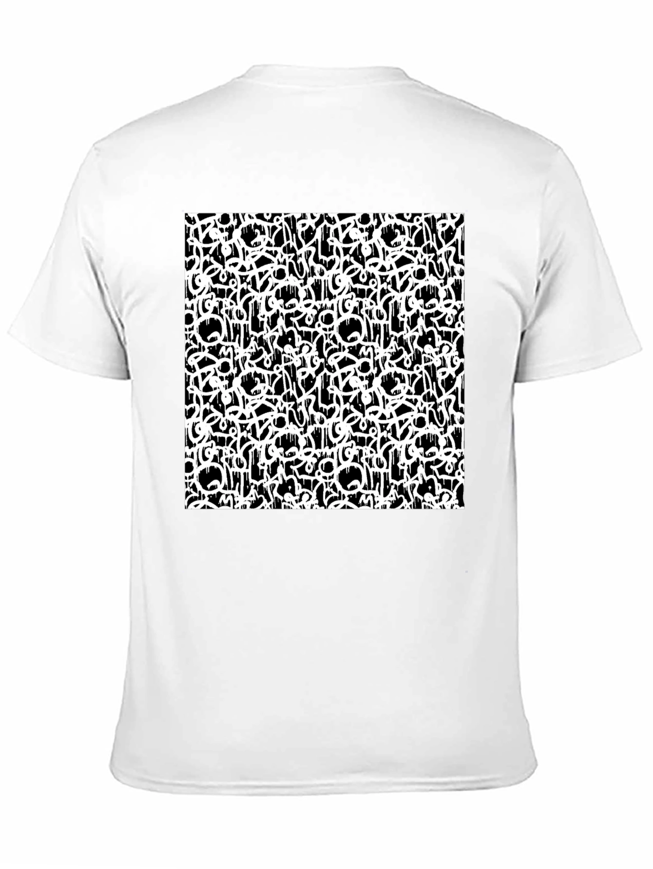 Abstract Graffiti Print Black T-Shirt