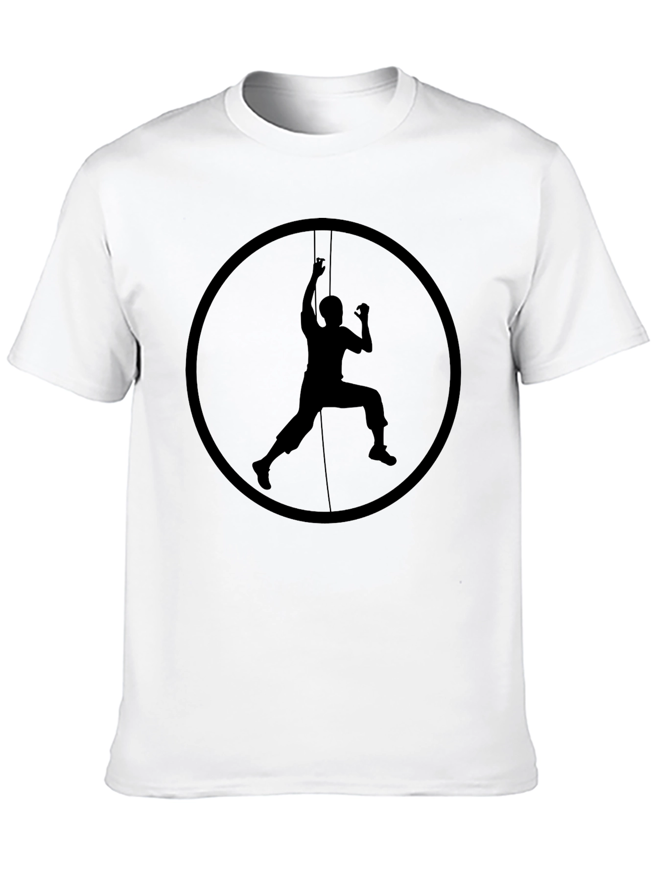 Climbing Silhouette Graphic Tee - Black Cotton Shirt