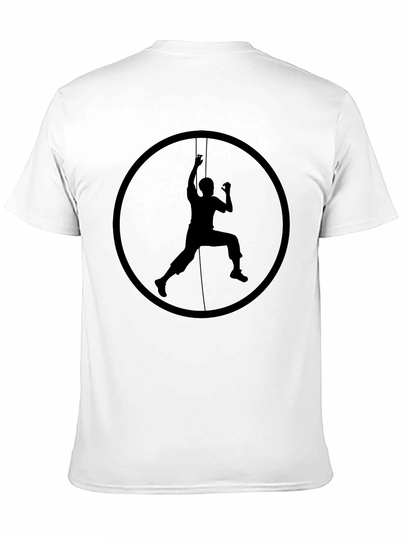 Climbing Silhouette Graphic Tee - Black Cotton Shirt