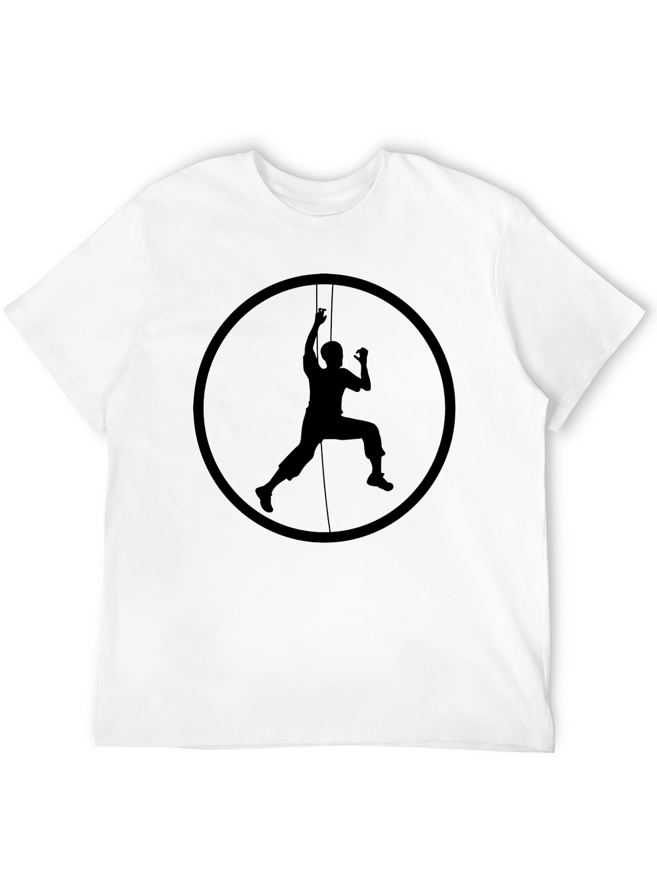 Climbing Silhouette Graphic Tee - Black Cotton Shirt