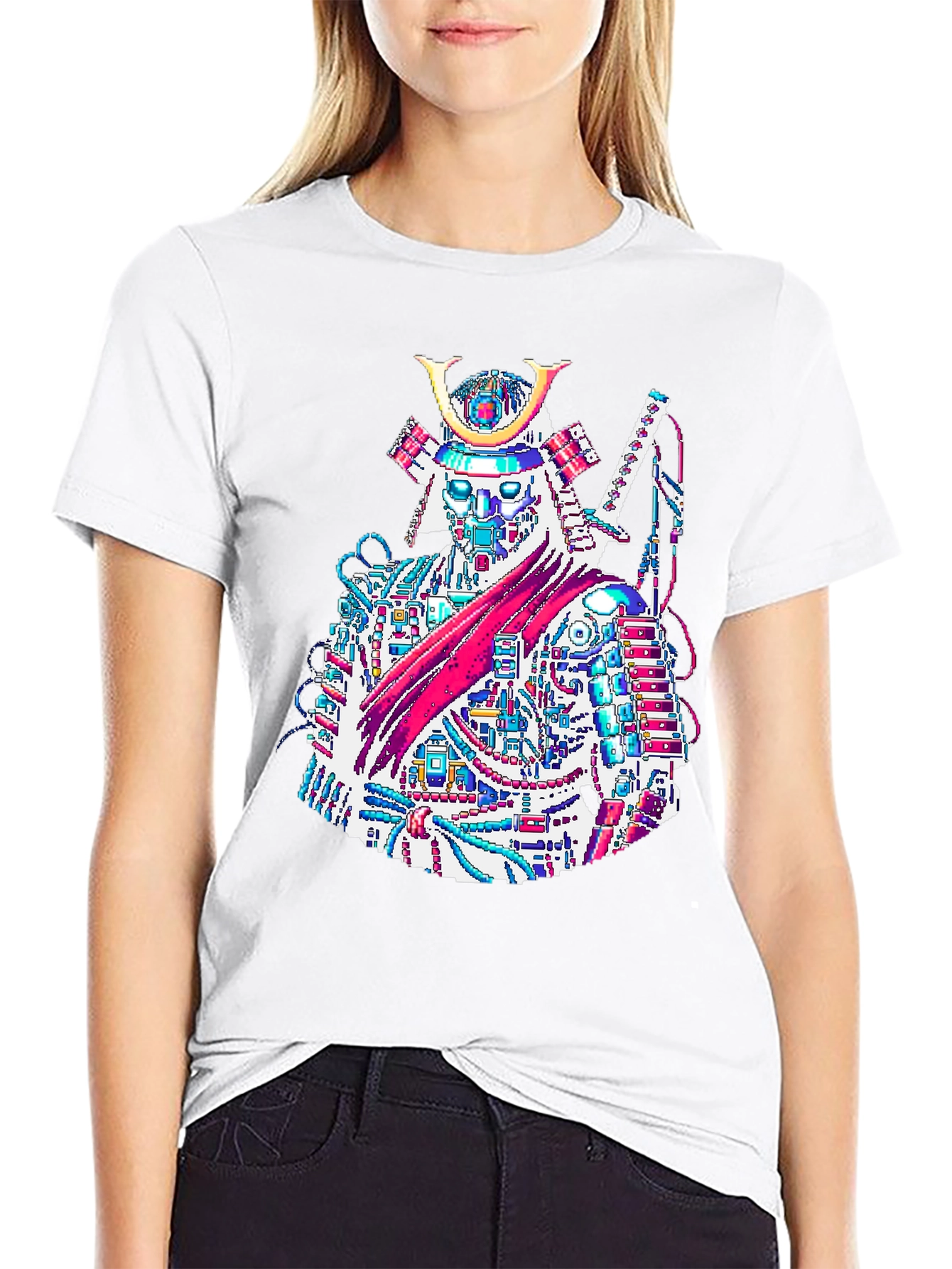 Cyber Samurai T-Shirt - Futuristic Warrior Design
