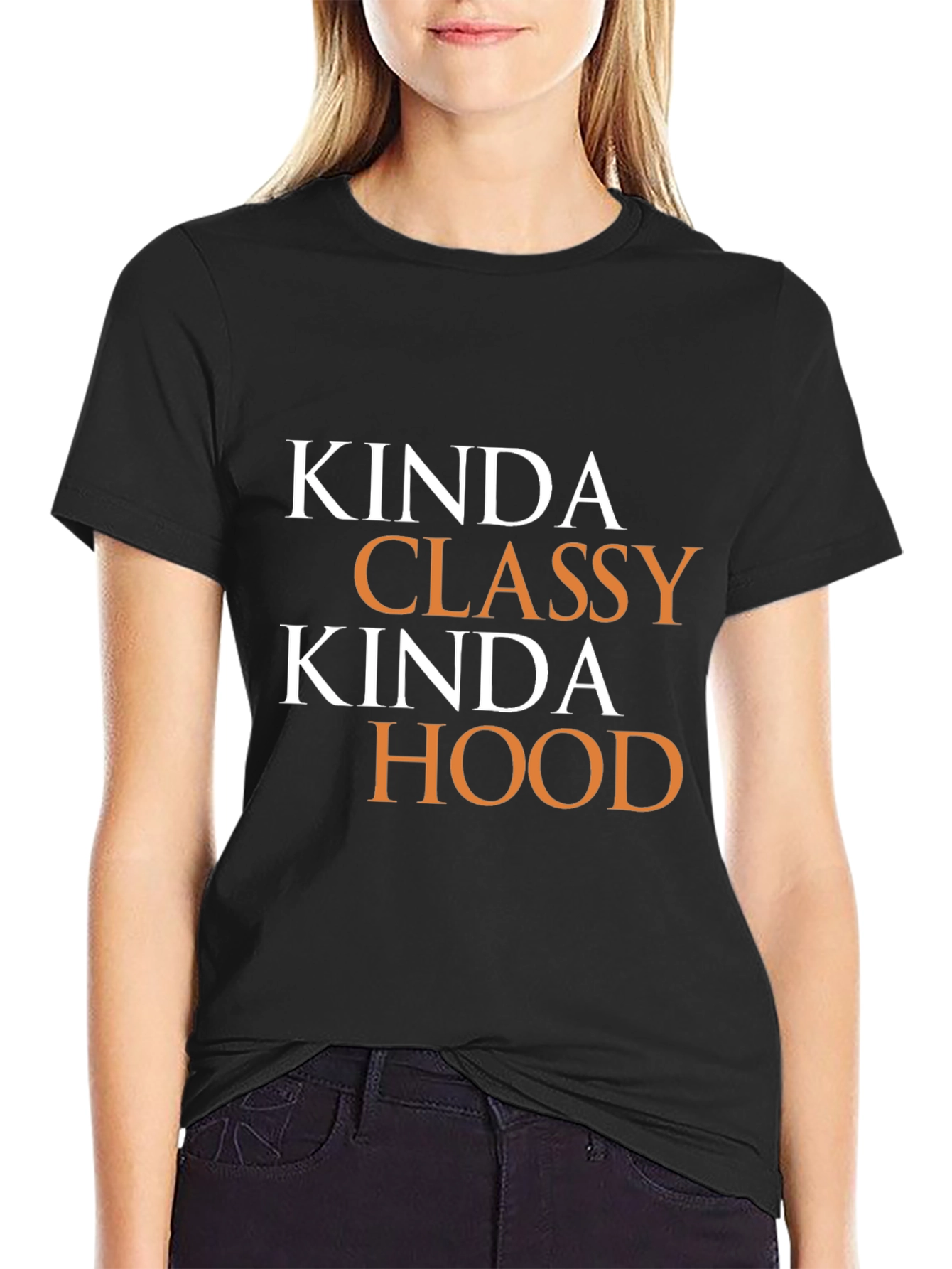 Kinda Classy Kinda Hood Graphic Tee - Black