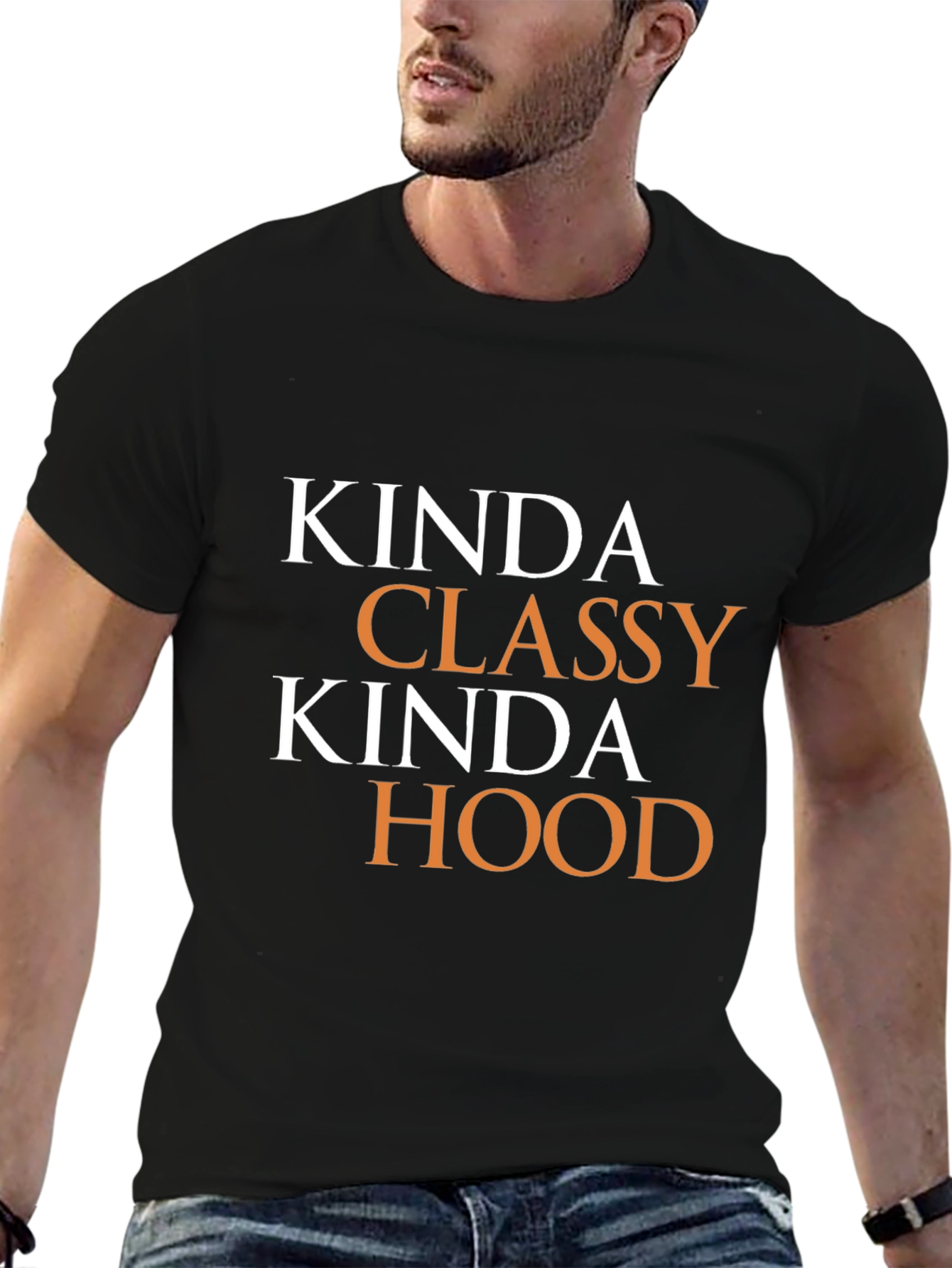 Kinda Classy Kinda Hood Graphic Tee - Black