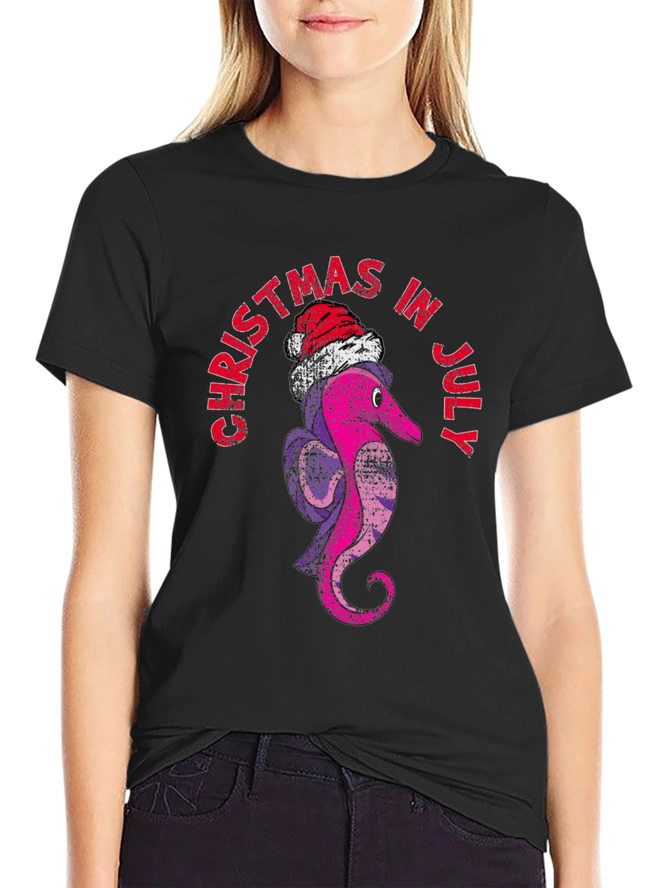 Christmas in July T-Shirt Santa Worm Tee
