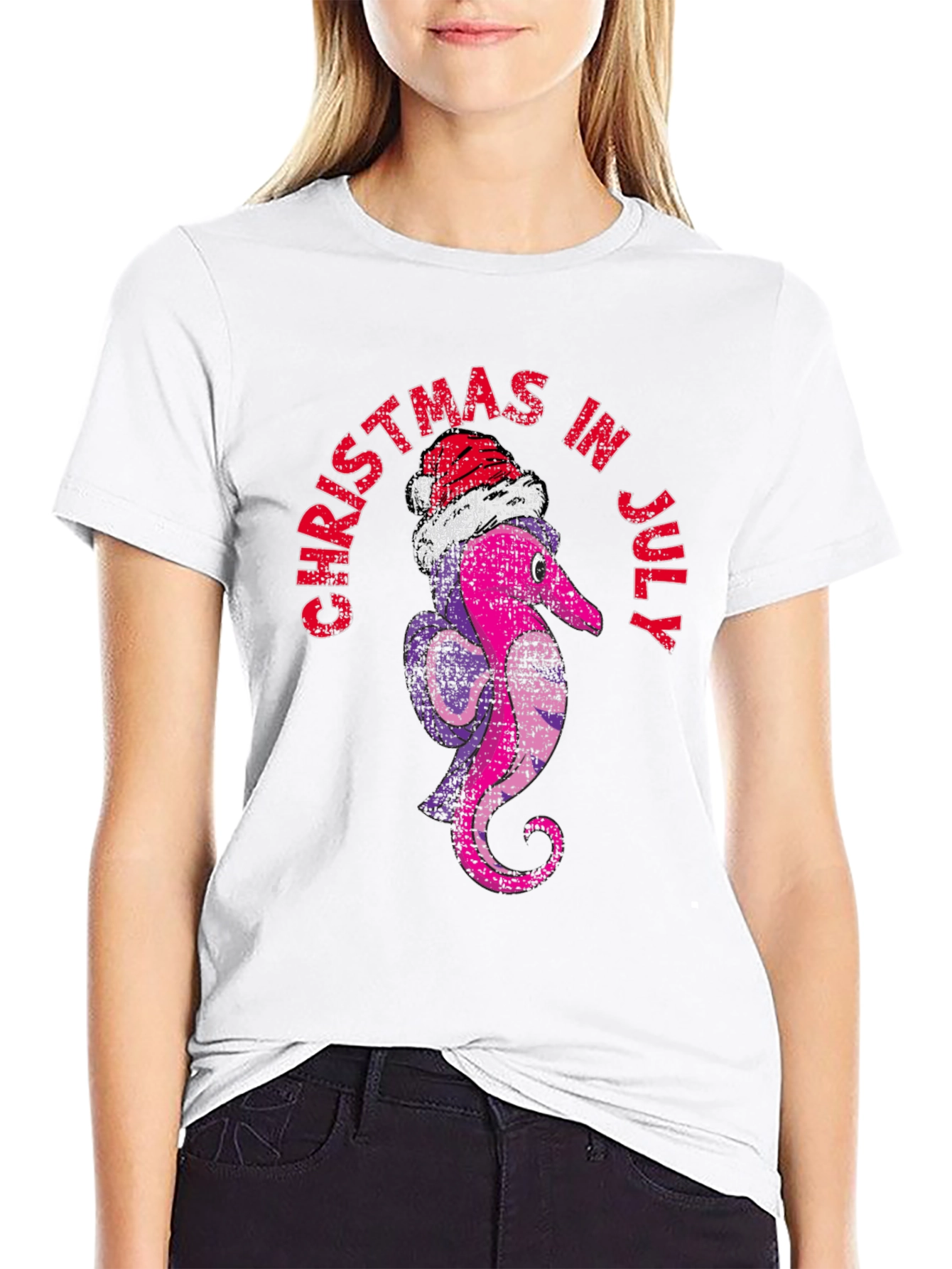 Christmas in July T-Shirt Santa Worm Tee