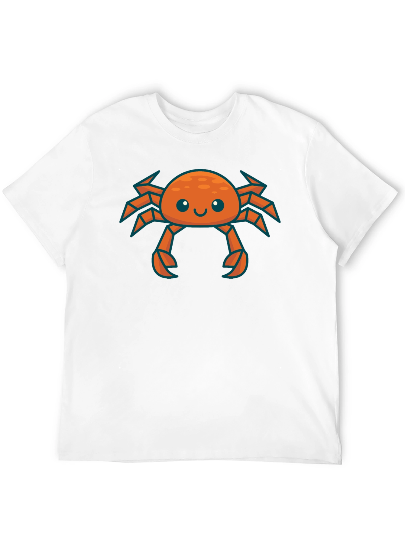 Cute Crab Graphic Tee - Black Cotton T-Shirt