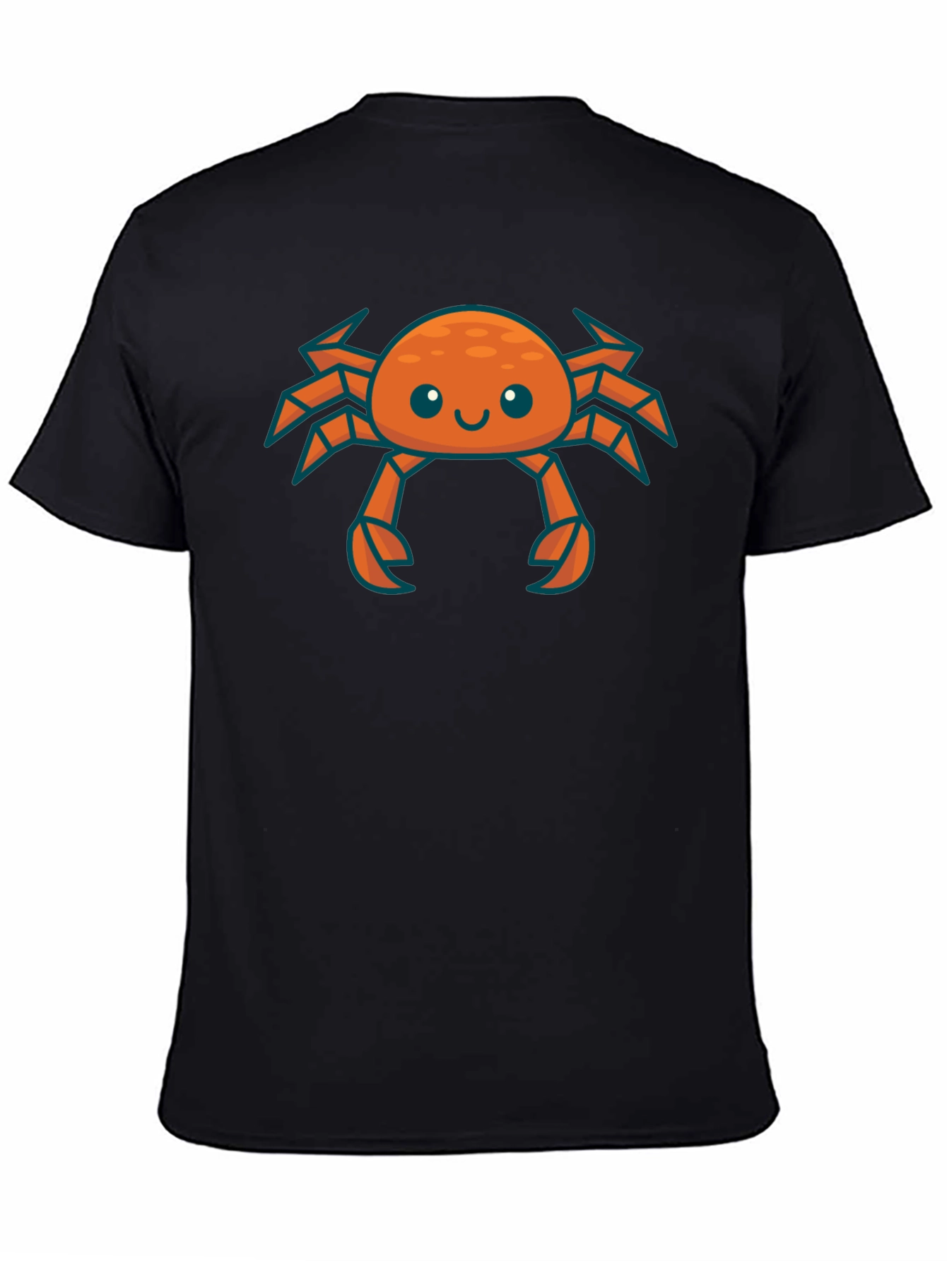Cute Crab Graphic Tee - Black Cotton T-Shirt