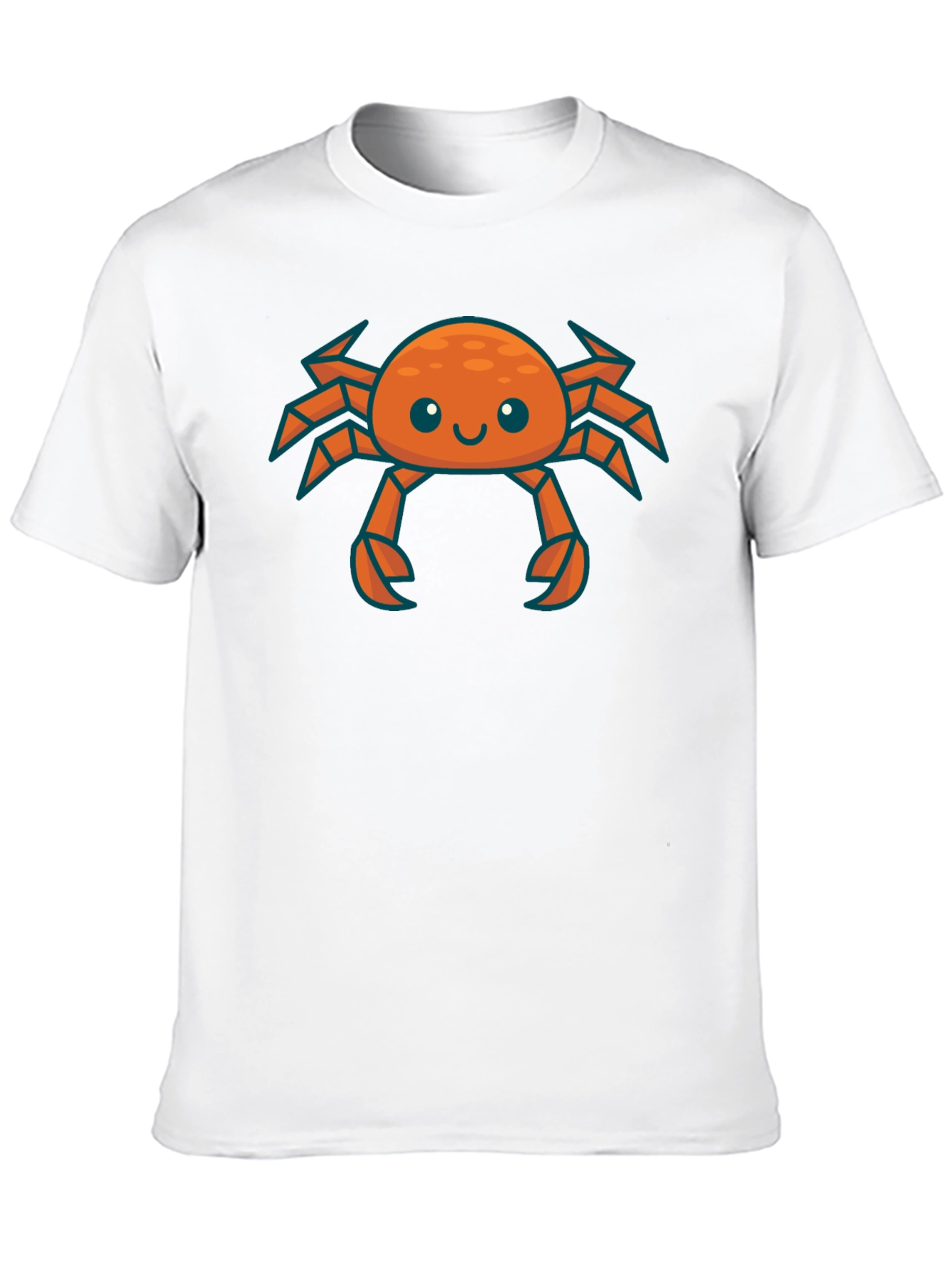 Cute Crab Graphic Tee - Black Cotton T-Shirt