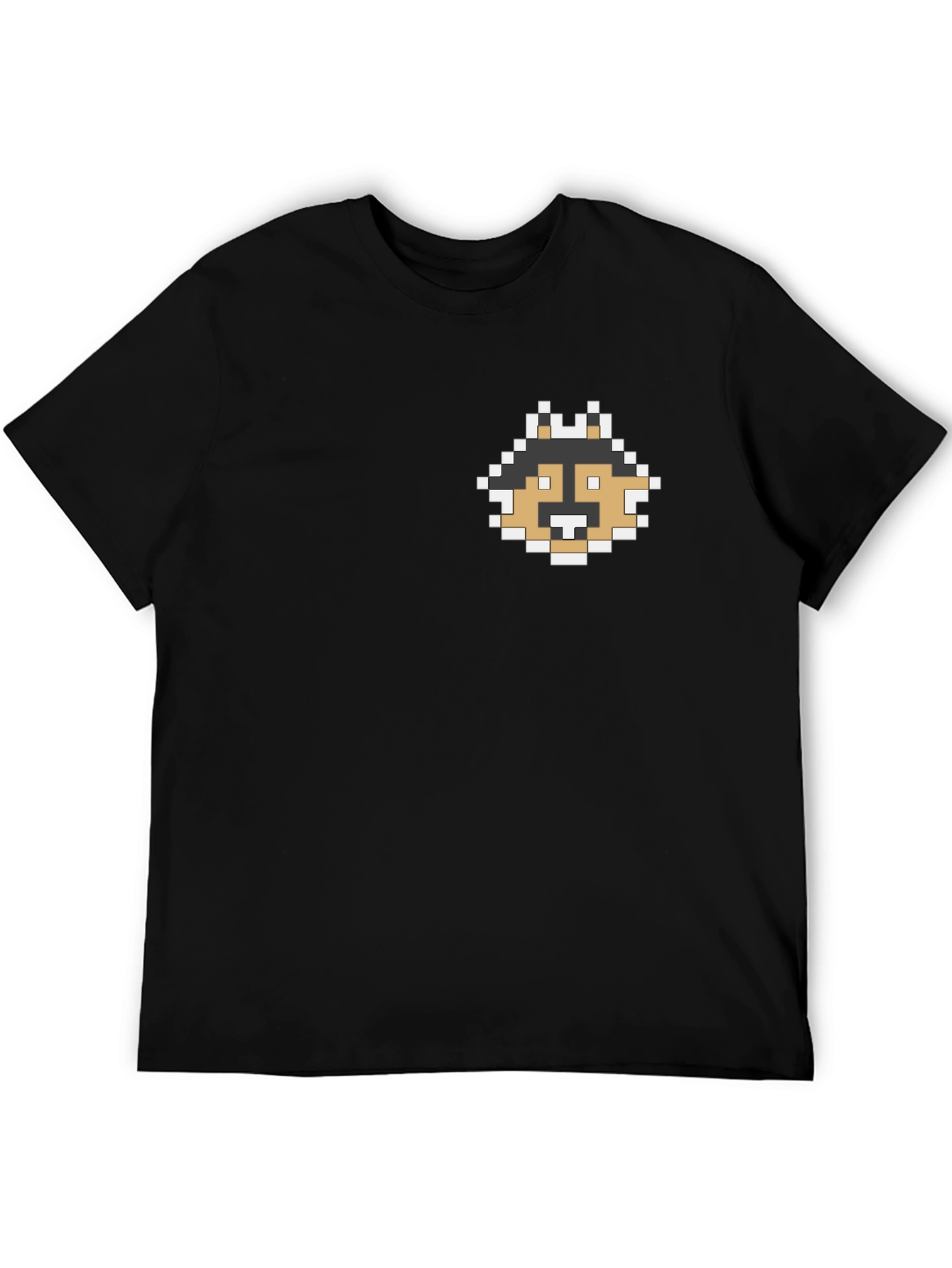 Pixel Dog Graphic Tee - Black Casual Shirt