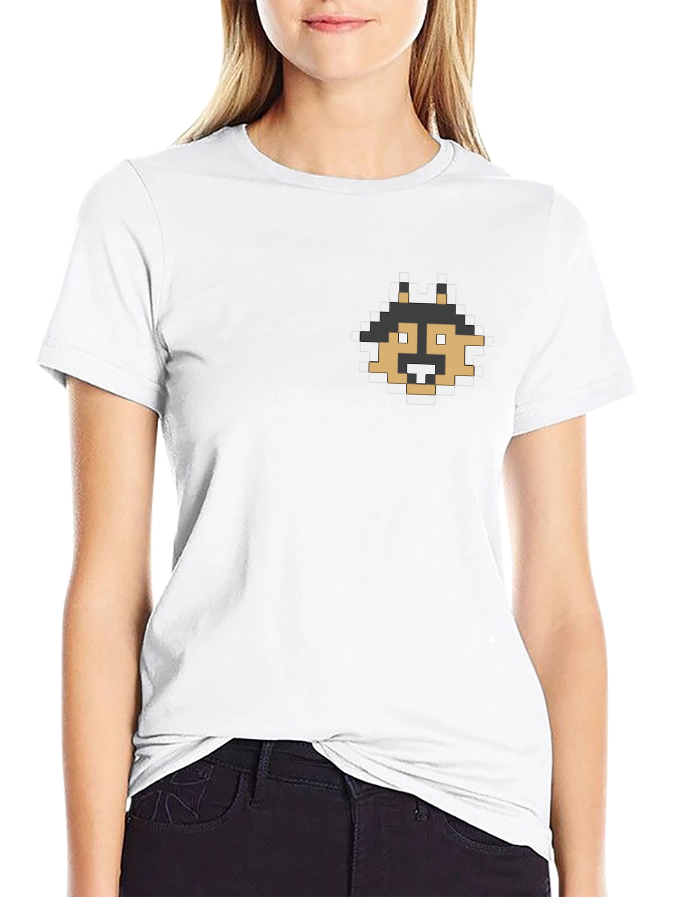 Pixel Dog Graphic Tee - Black Casual Shirt