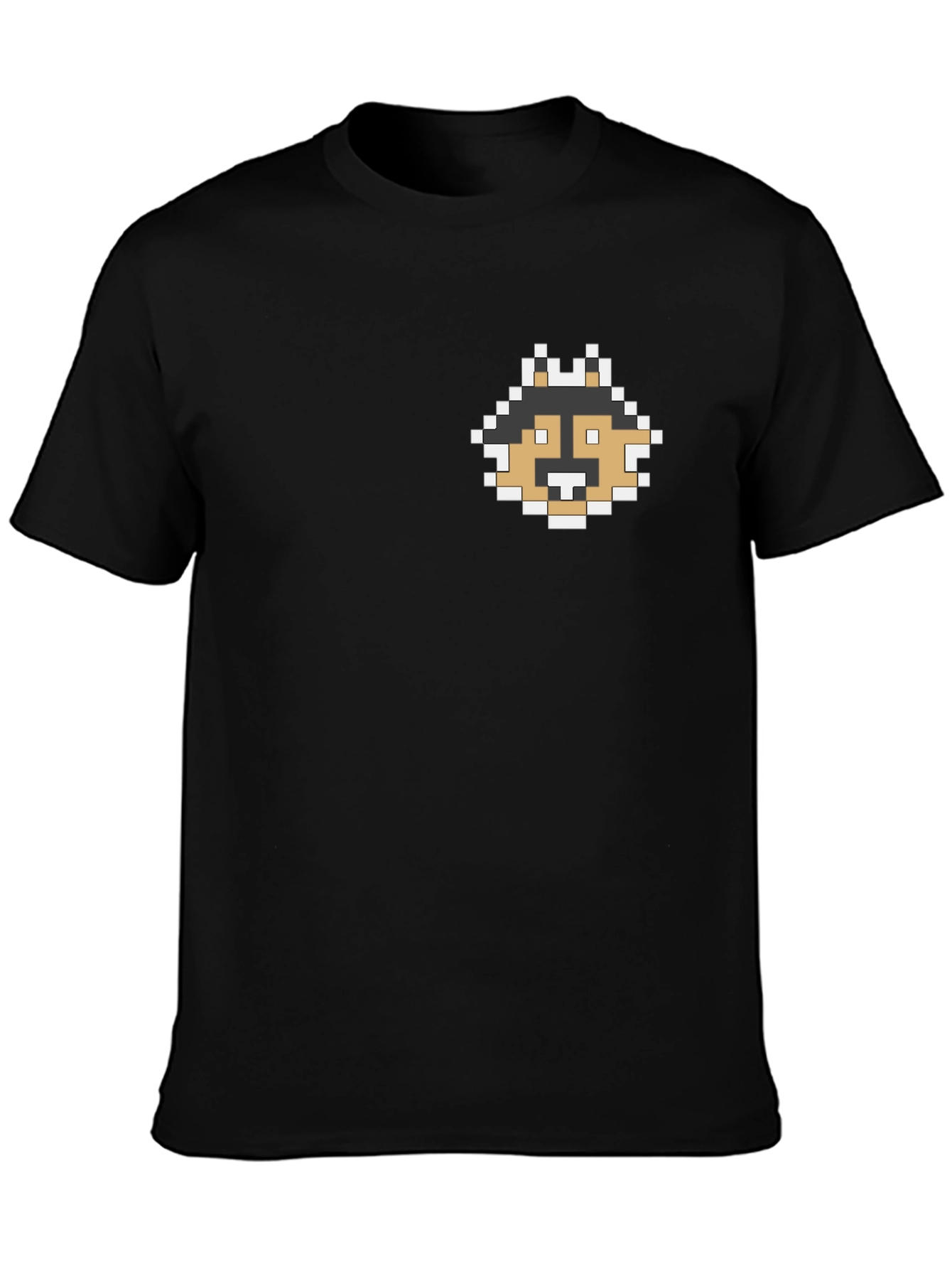 Pixel Dog Graphic Tee - Black Casual Shirt