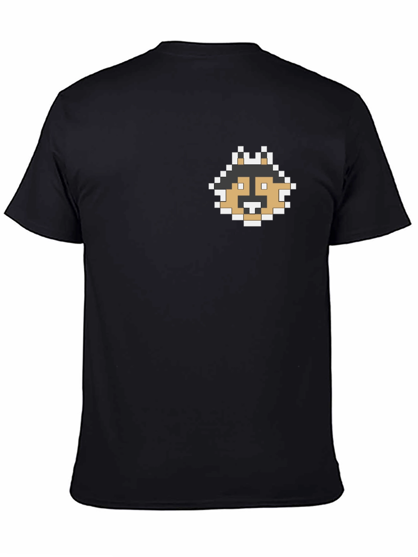 Pixel Dog Graphic Tee - Black Casual Shirt