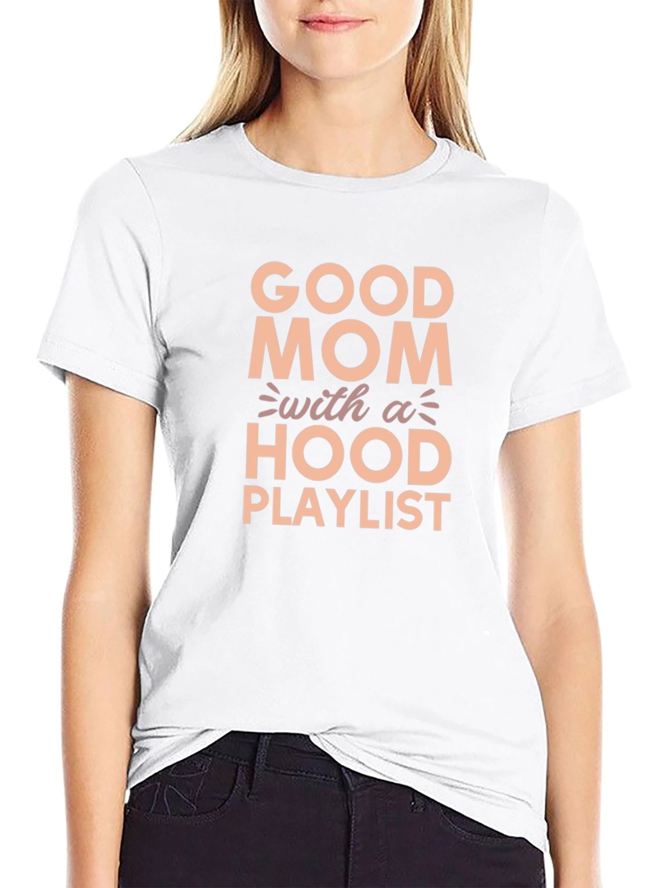 Good Mom with a Hood Playlist Graphic Tee