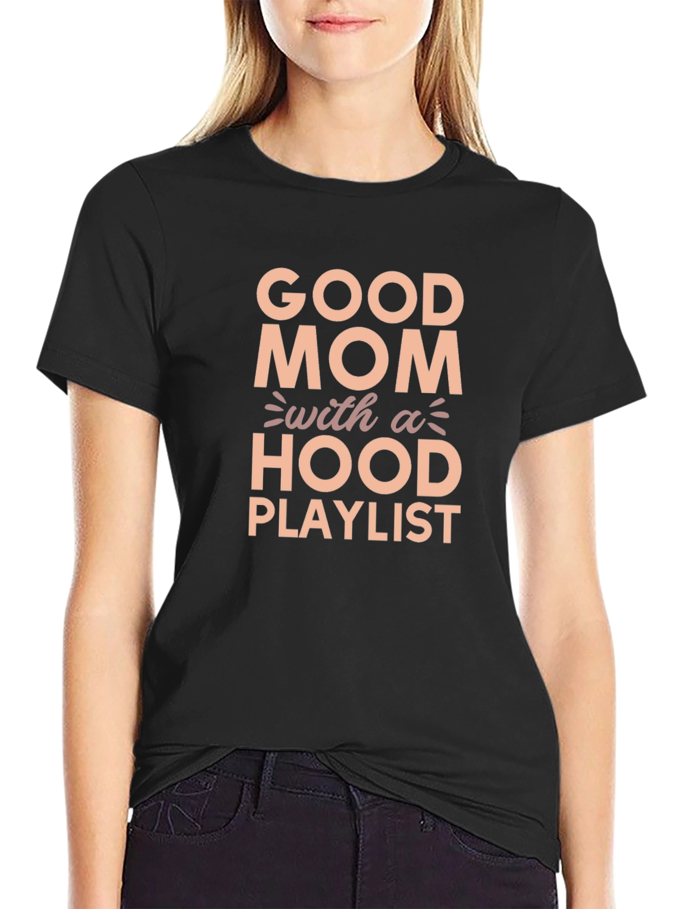 Good Mom with a Hood Playlist Graphic Tee