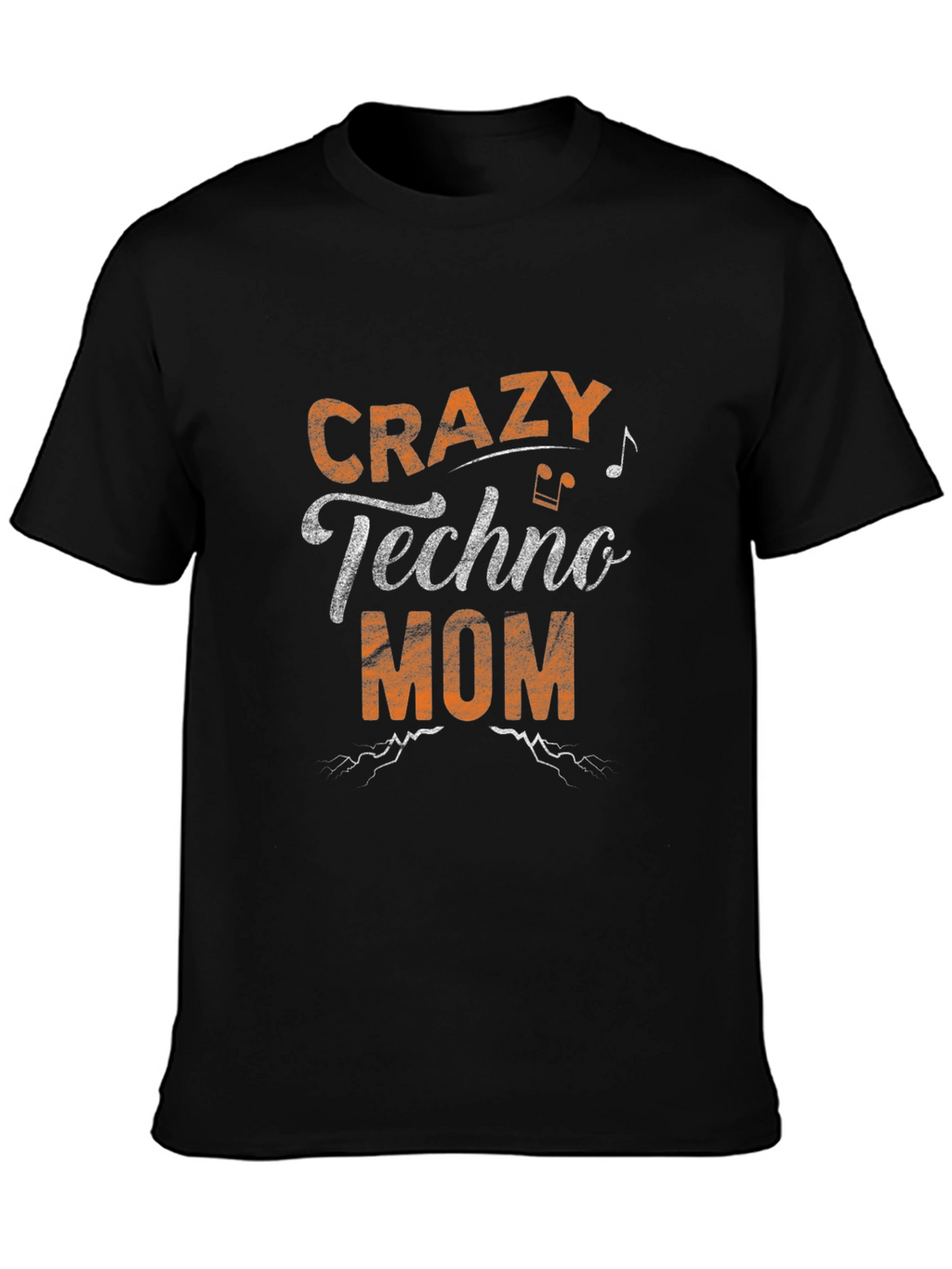 Crazy Techno Mom Black Graphic T-Shirt