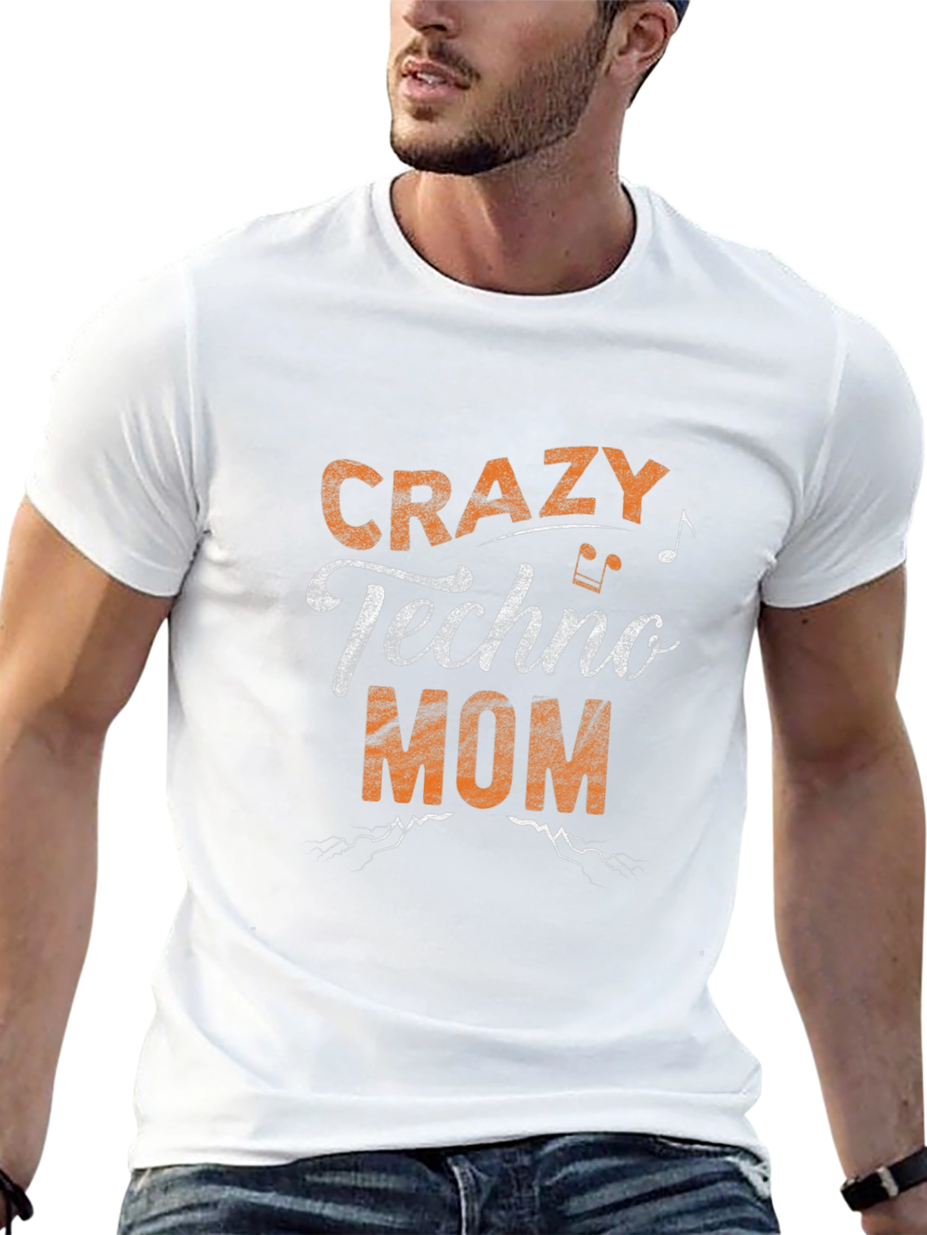 Crazy Techno Mom Black Graphic T-Shirt