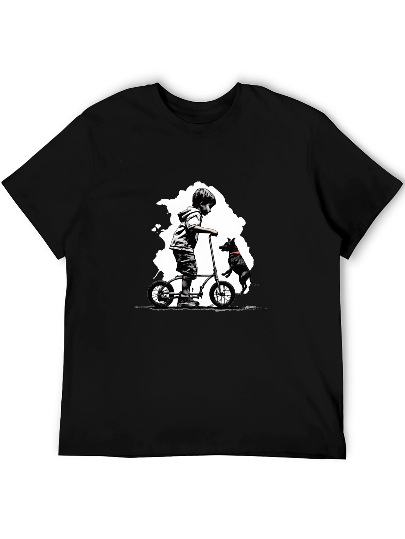 Boy on Bike T-Shirt - Black