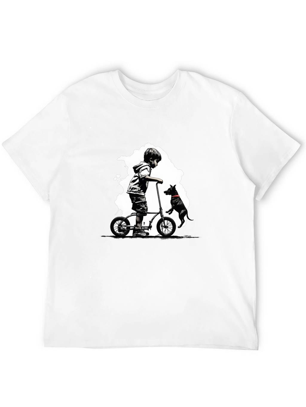 Boy on Bike T-Shirt - Black